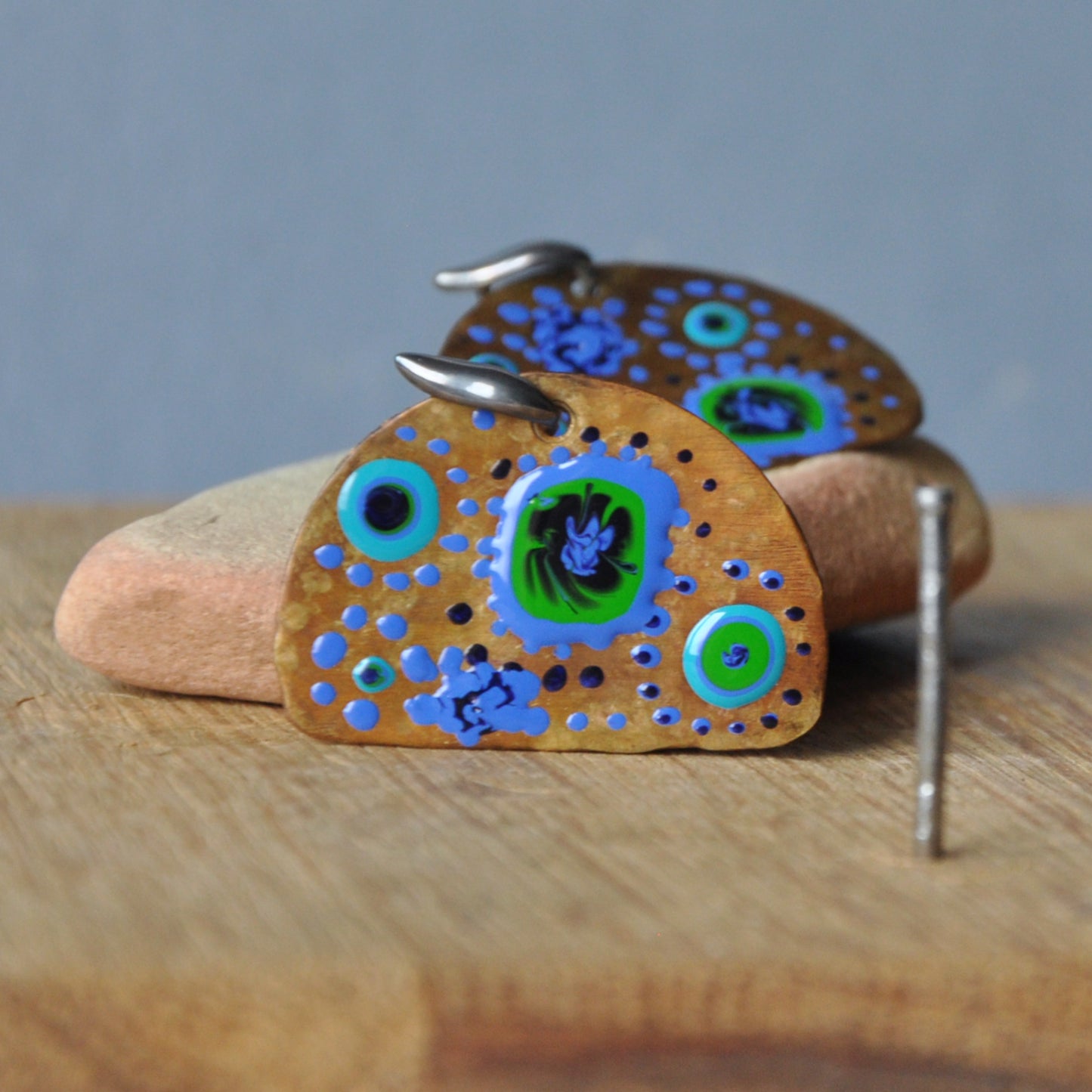 Pendientes de plata y latón 'Fairytale Land'
