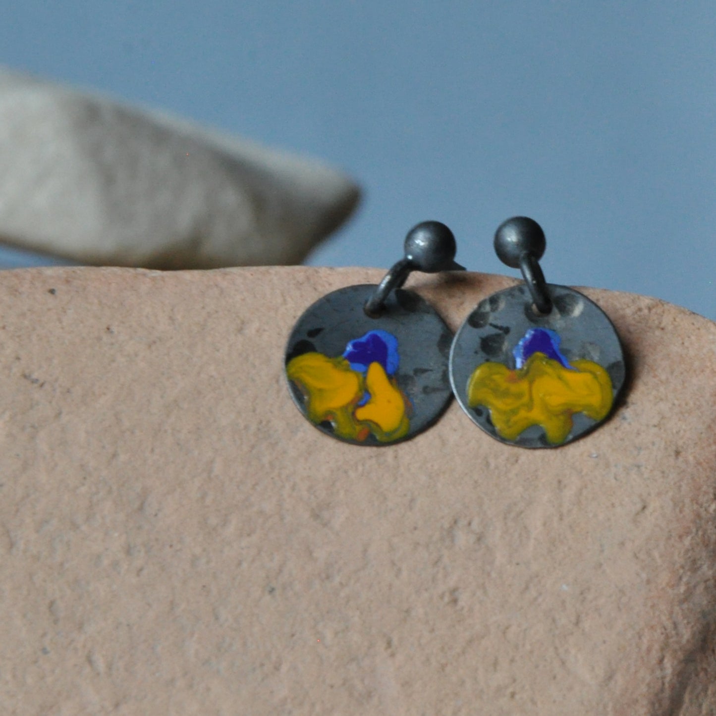 Silver stud earrings 'Mini Wild Garden'