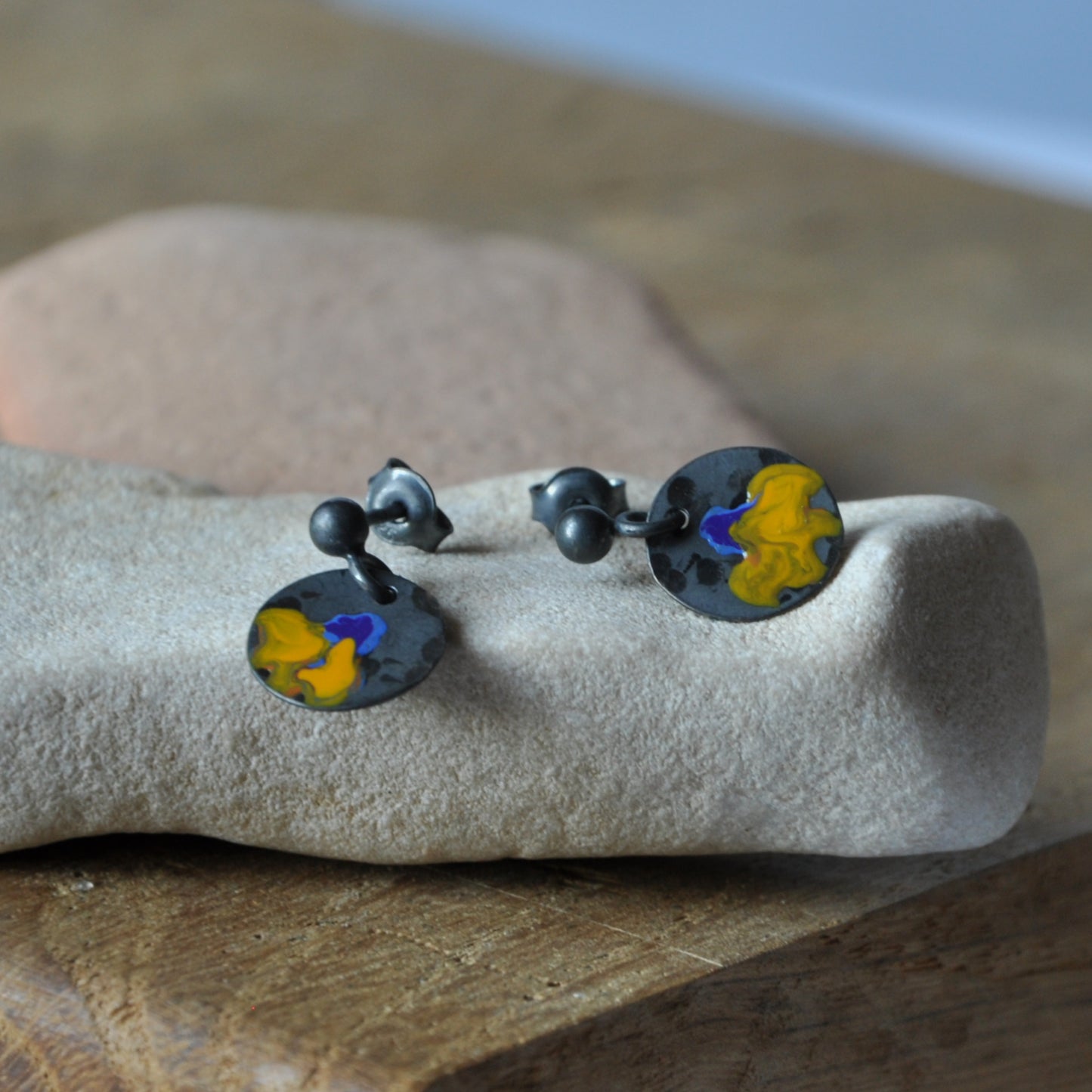 Silver stud earrings 'Mini Wild Garden'