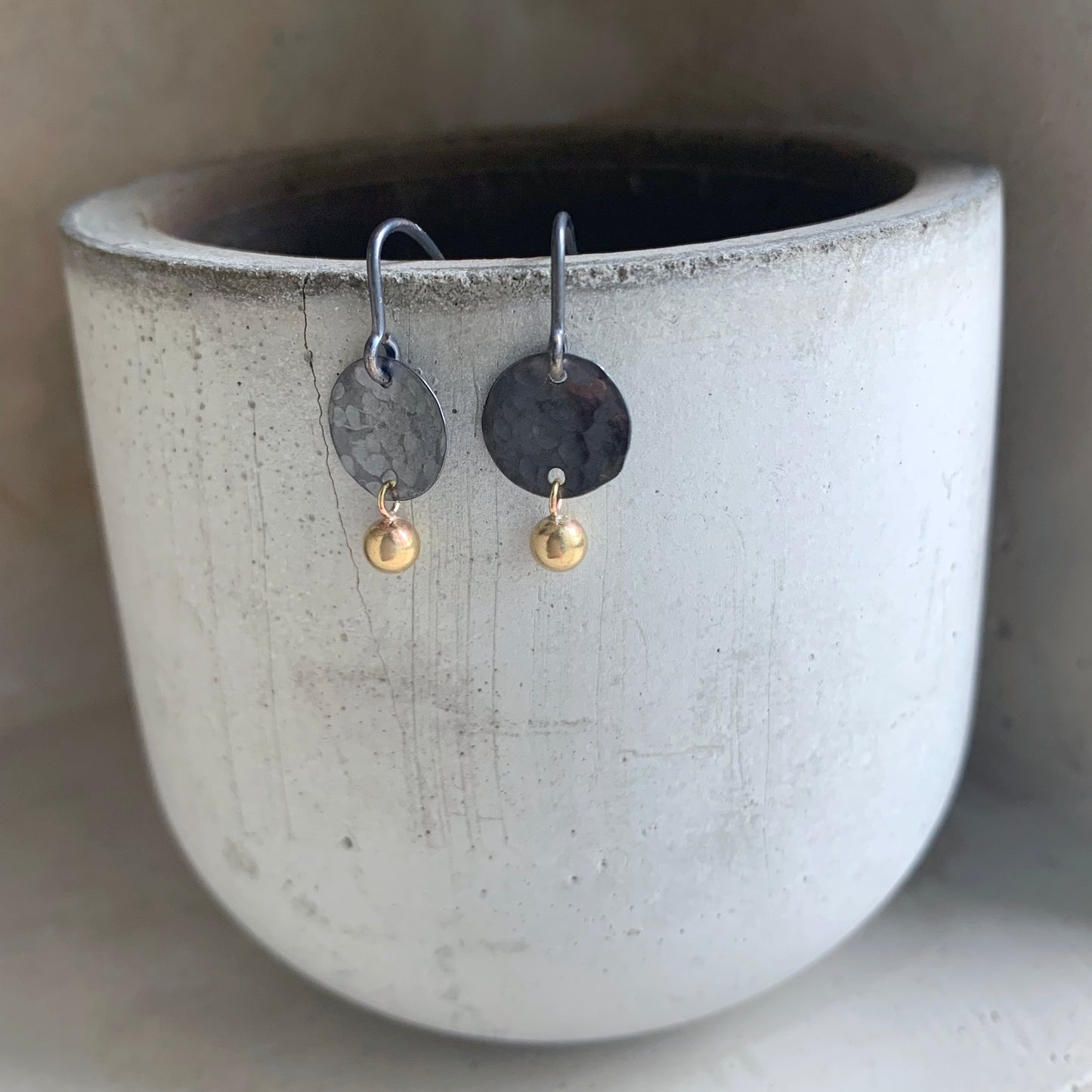Earrings in brass and silver 'Golden Brass Accent'