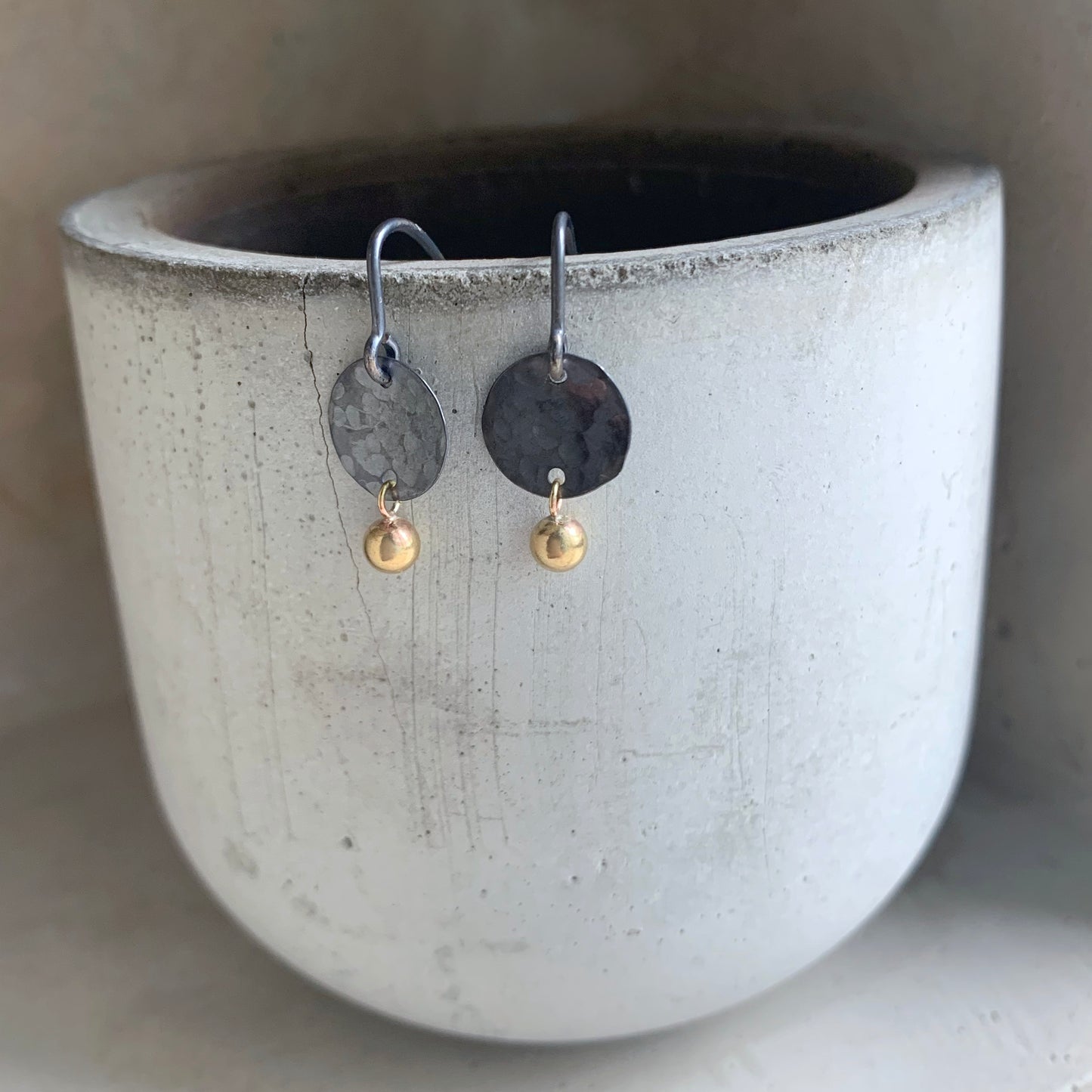 Pendientes de latón y plata 'Golden Brass Accent'