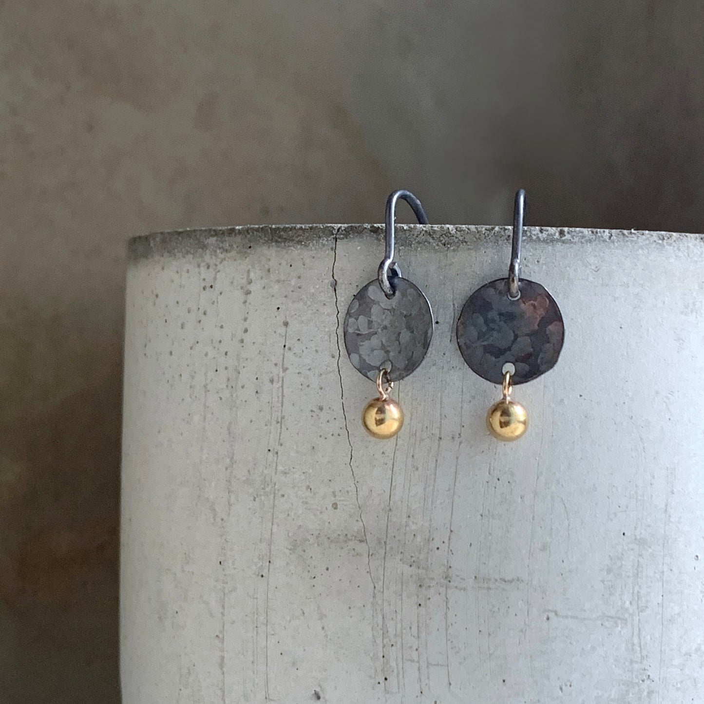 Earrings in brass and silver 'Golden Brass Accent'