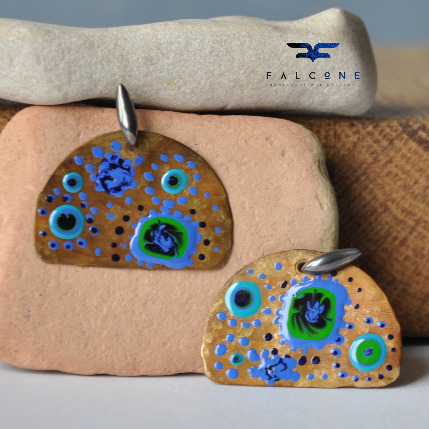 Pendientes de plata y latón 'Fairytale Land'