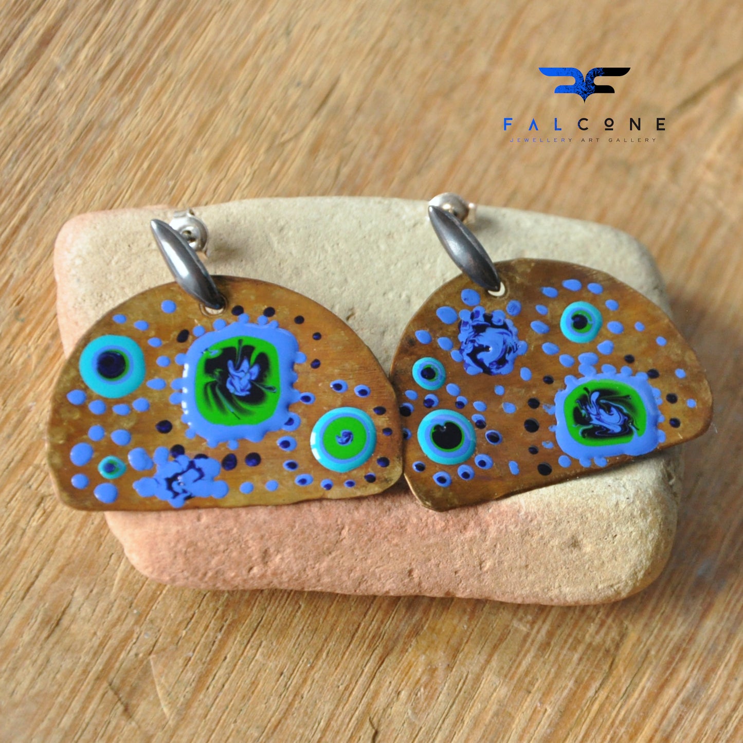 Pendientes de plata y latón 'Fairytale Land'