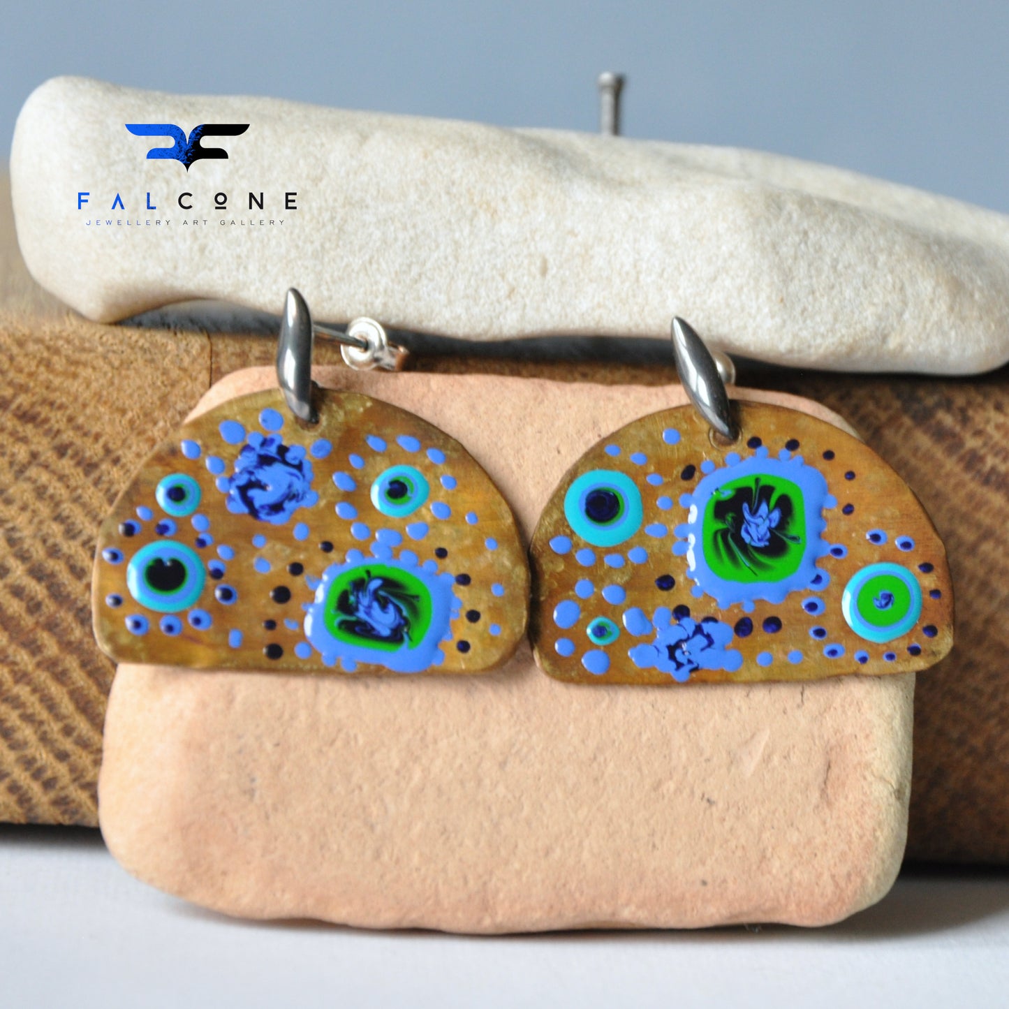 Pendientes de plata y latón 'Fairytale Land'