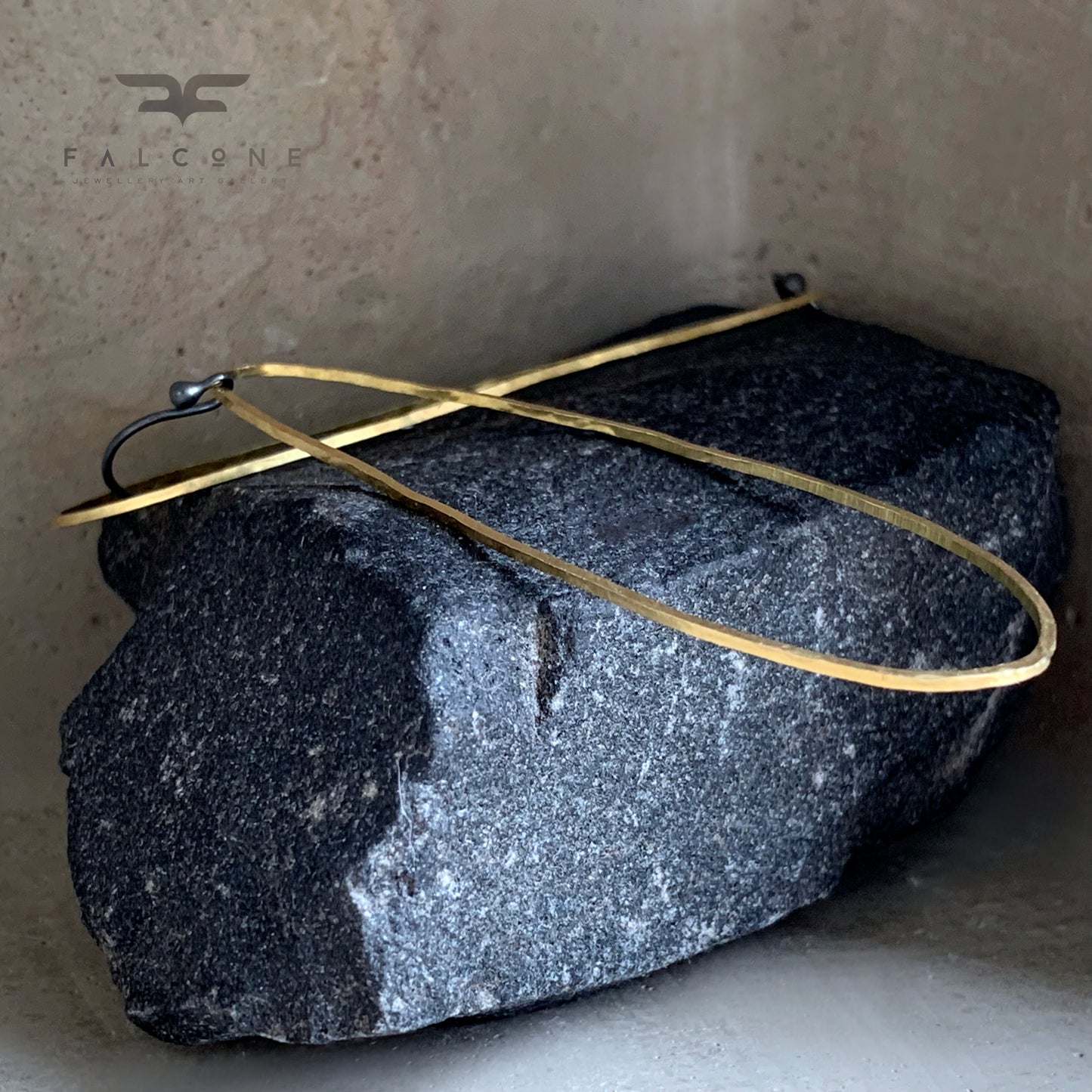 Brass and Silver Earrings 'Irregular Long'