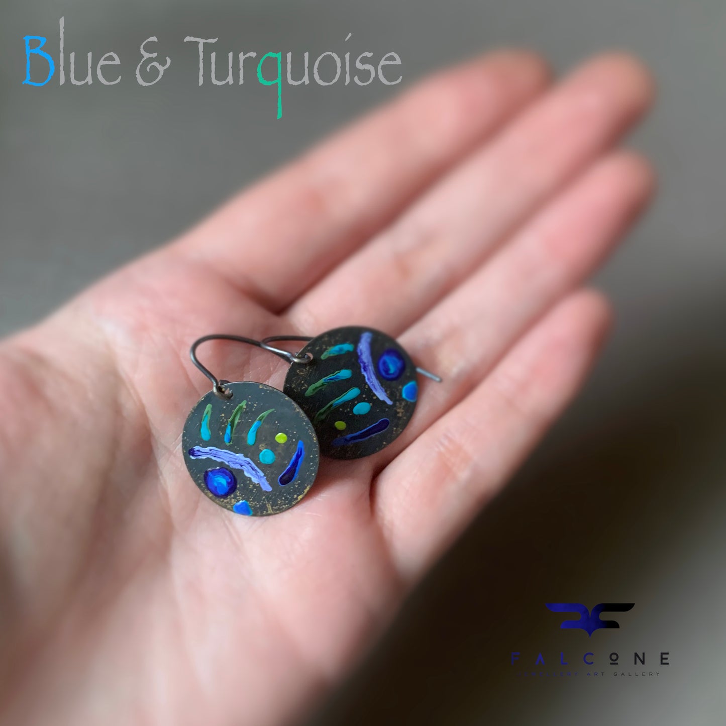 Unique brass & silver earrings 'Life on the Reef'