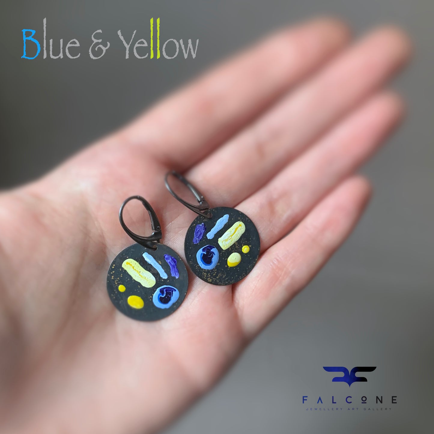 Unique brass & silver earrings 'Life on the Reef'
