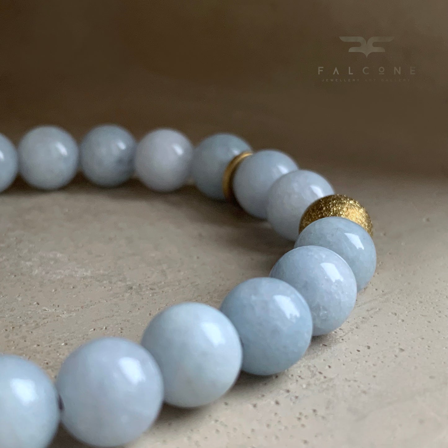 Jade and Brass Bracelet 'Heaven Blue'