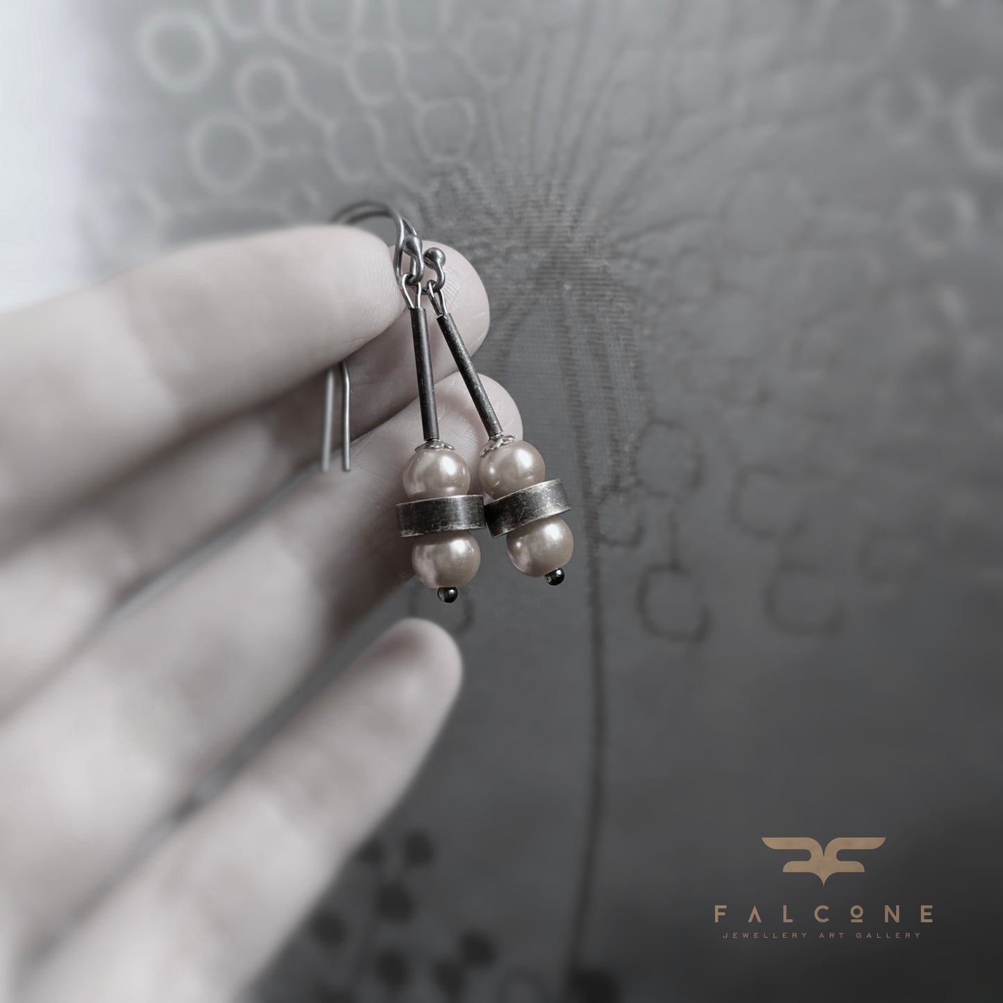 Brass, Glass and Silver Earrings 'Caramel Latte'