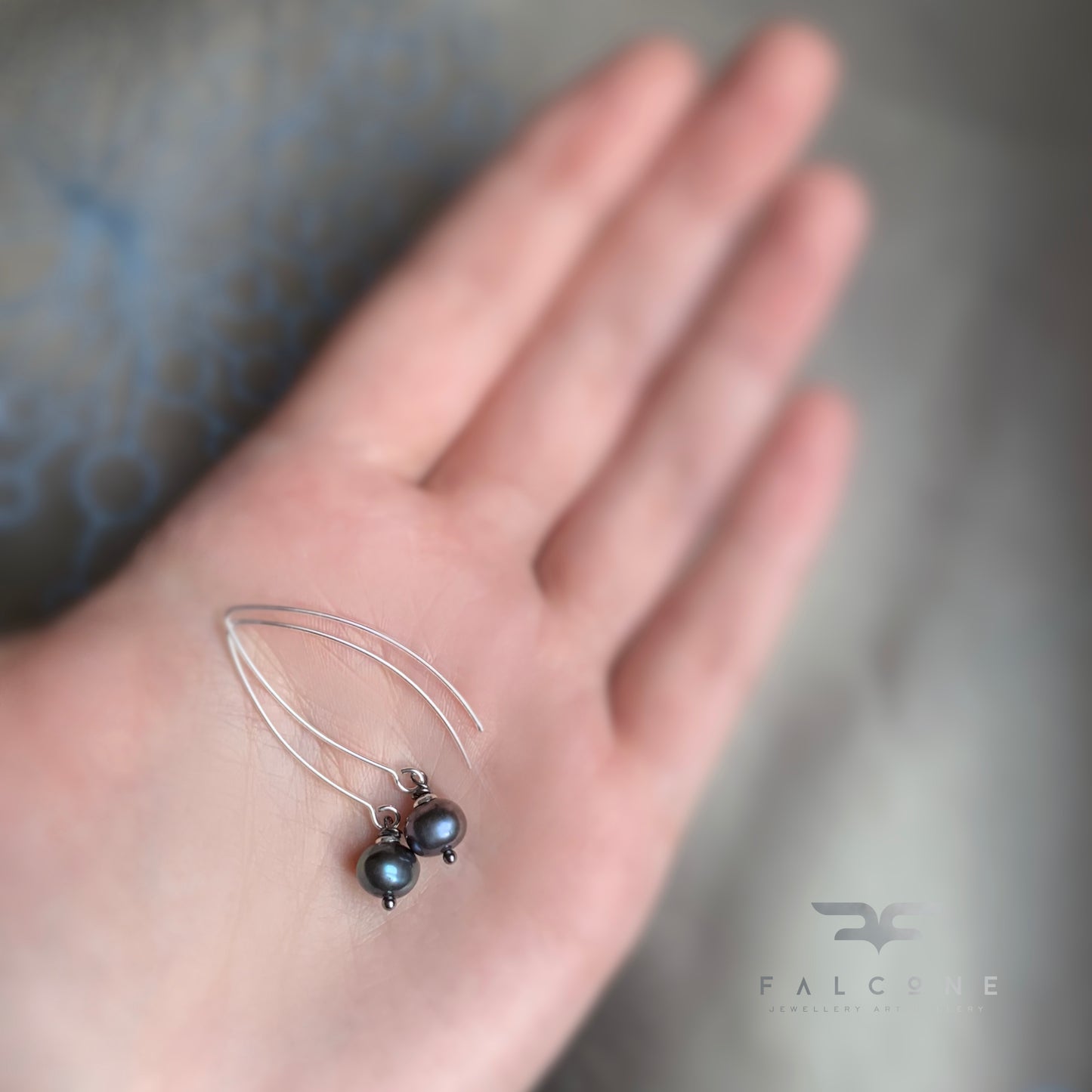 Pendientes con perlas naturales de agua dulce y plata de ley 'Perlas Negras'
