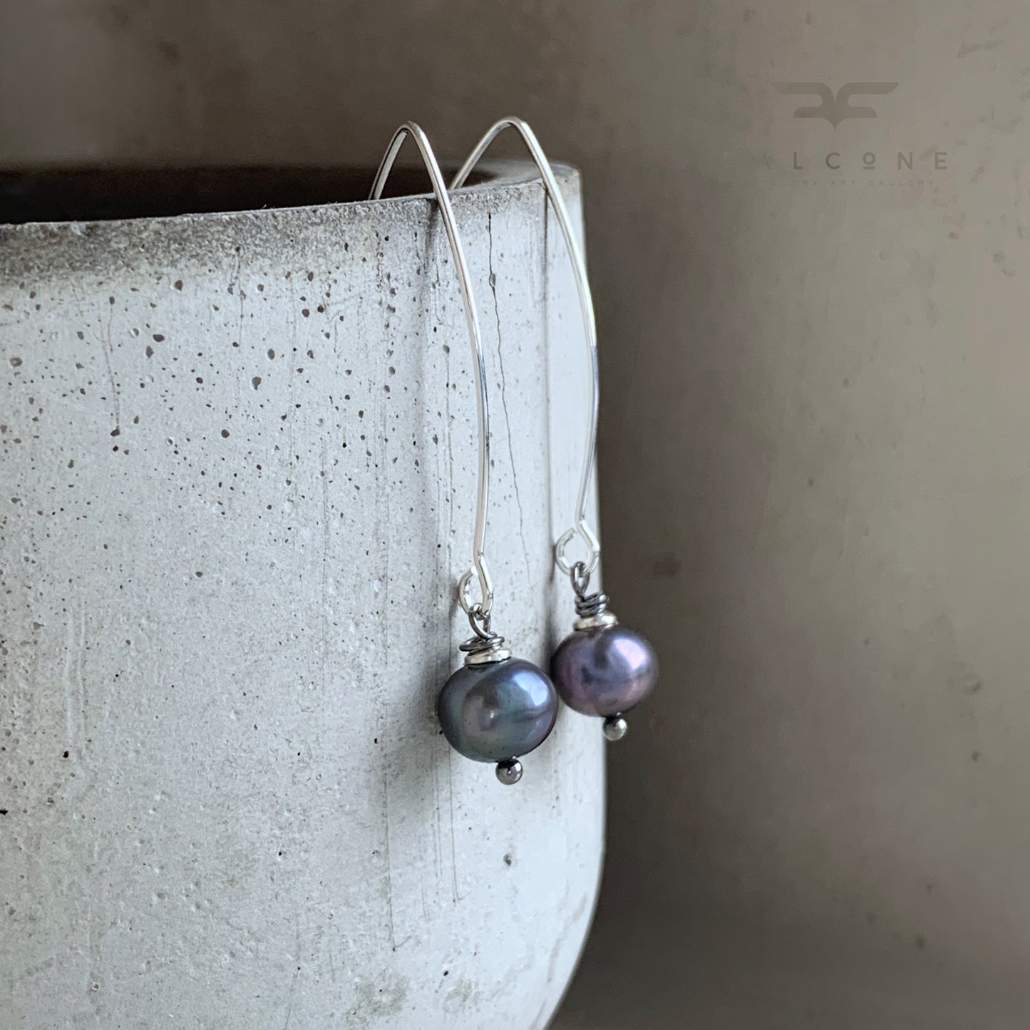 Pendientes con perlas naturales de agua dulce y plata de ley 'Perlas Negras'