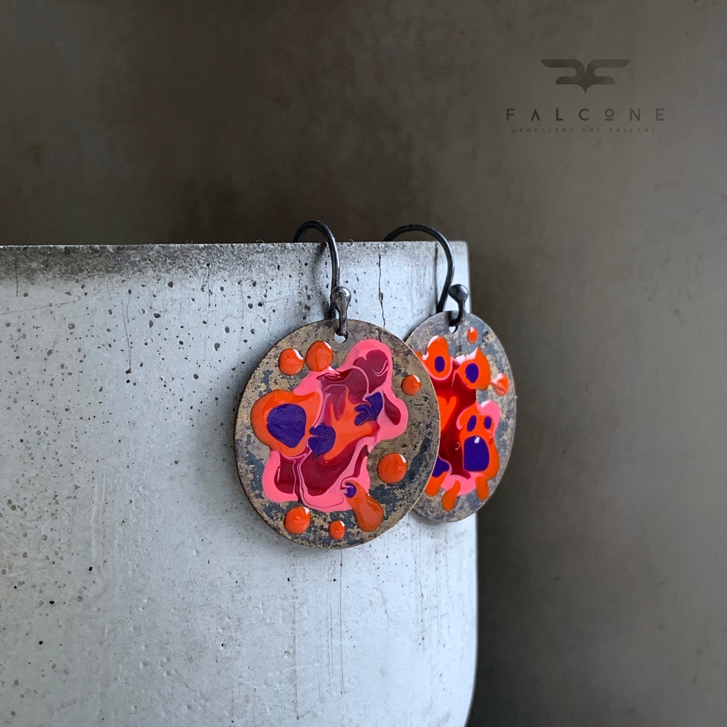 Brass and Silver Earrings 'Sea Creature / Dangerous'