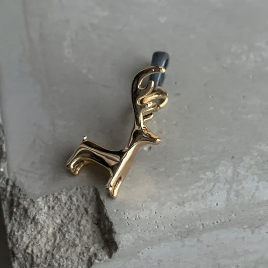 Gold-Plated Brass and Silver Pendant 'Forest Spirit'