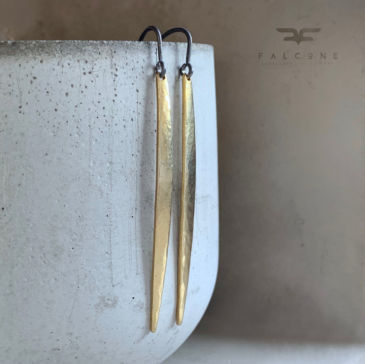 Brass and Silver Earrings 'Dragon Nail'