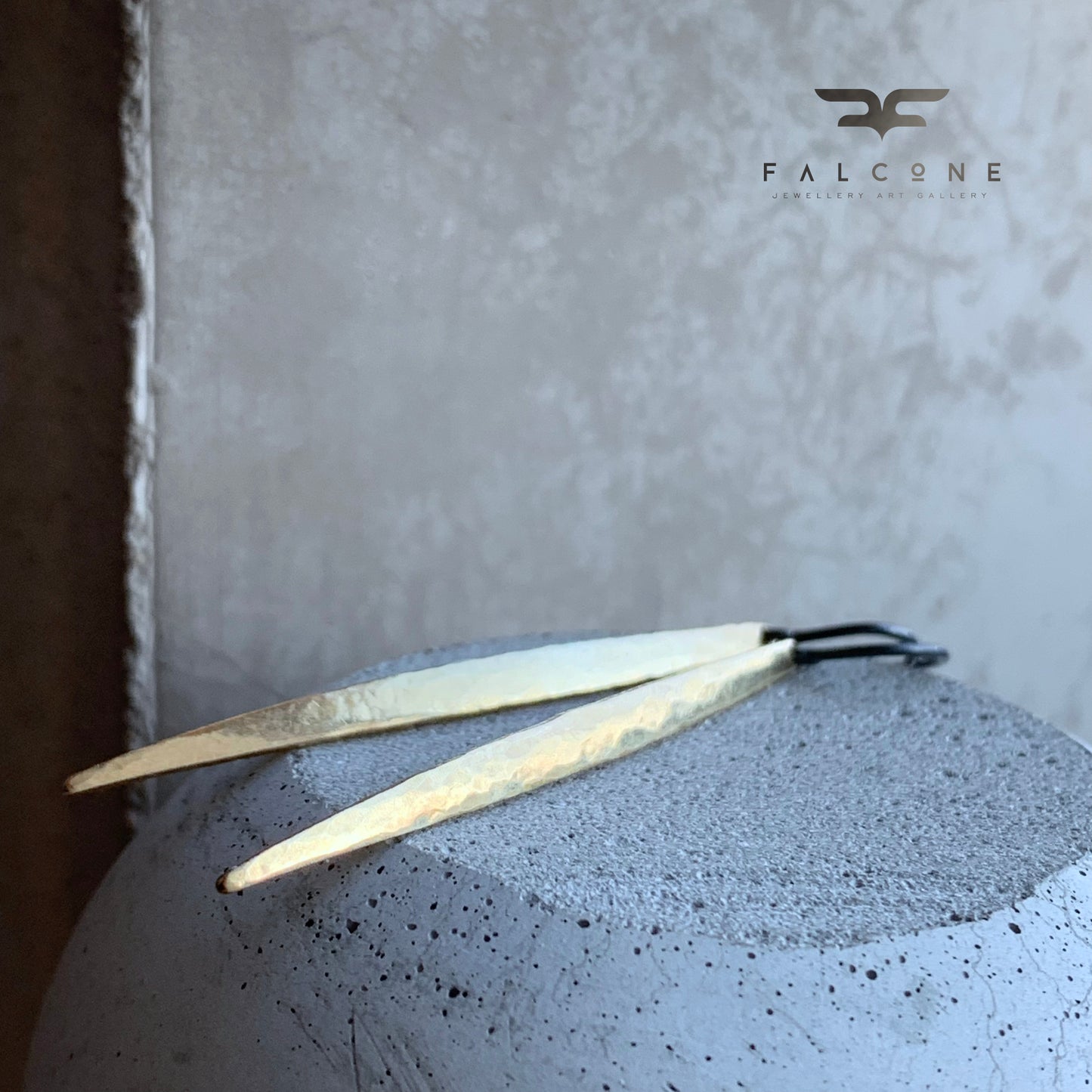 Brass and Silver Earrings 'Dragon Nail'