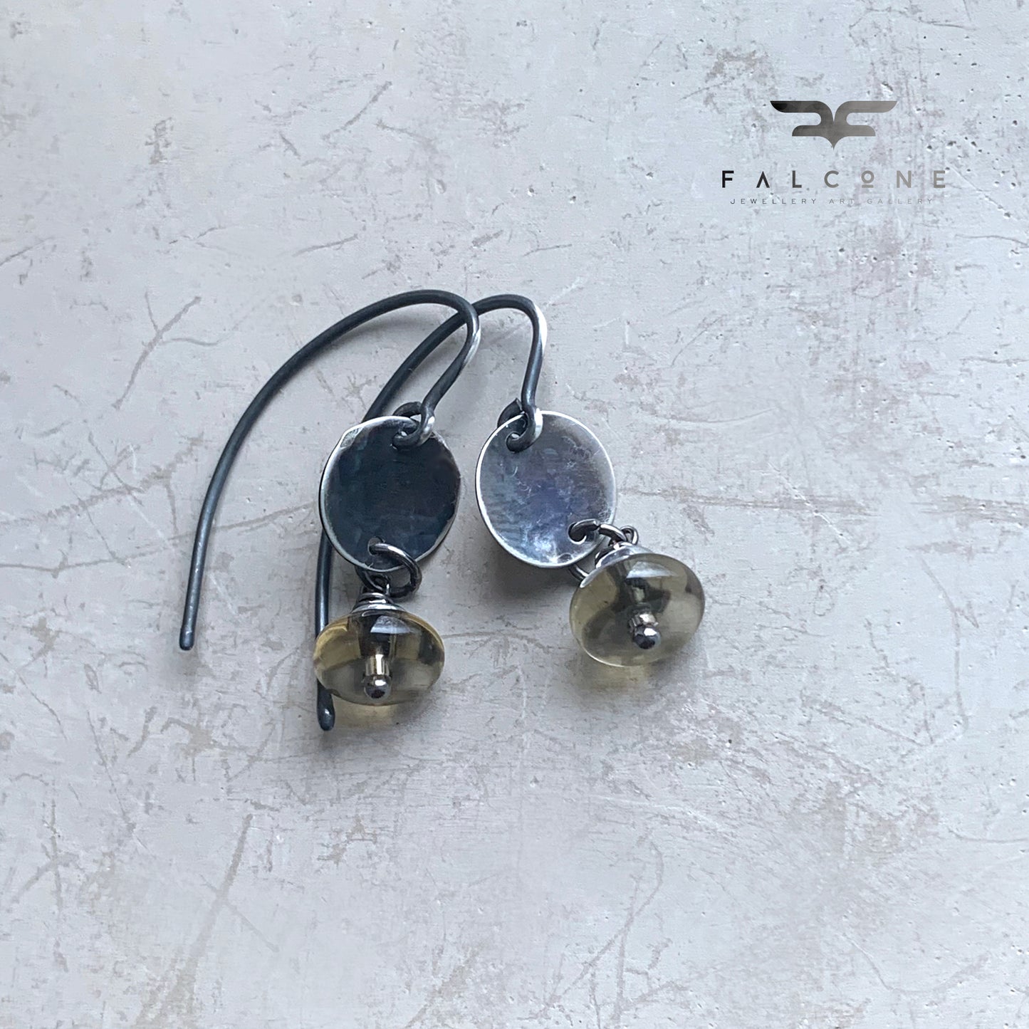 Pendientes de piedras preciosas y plata de ley 'Grises plateados con cuarzo ahumado'