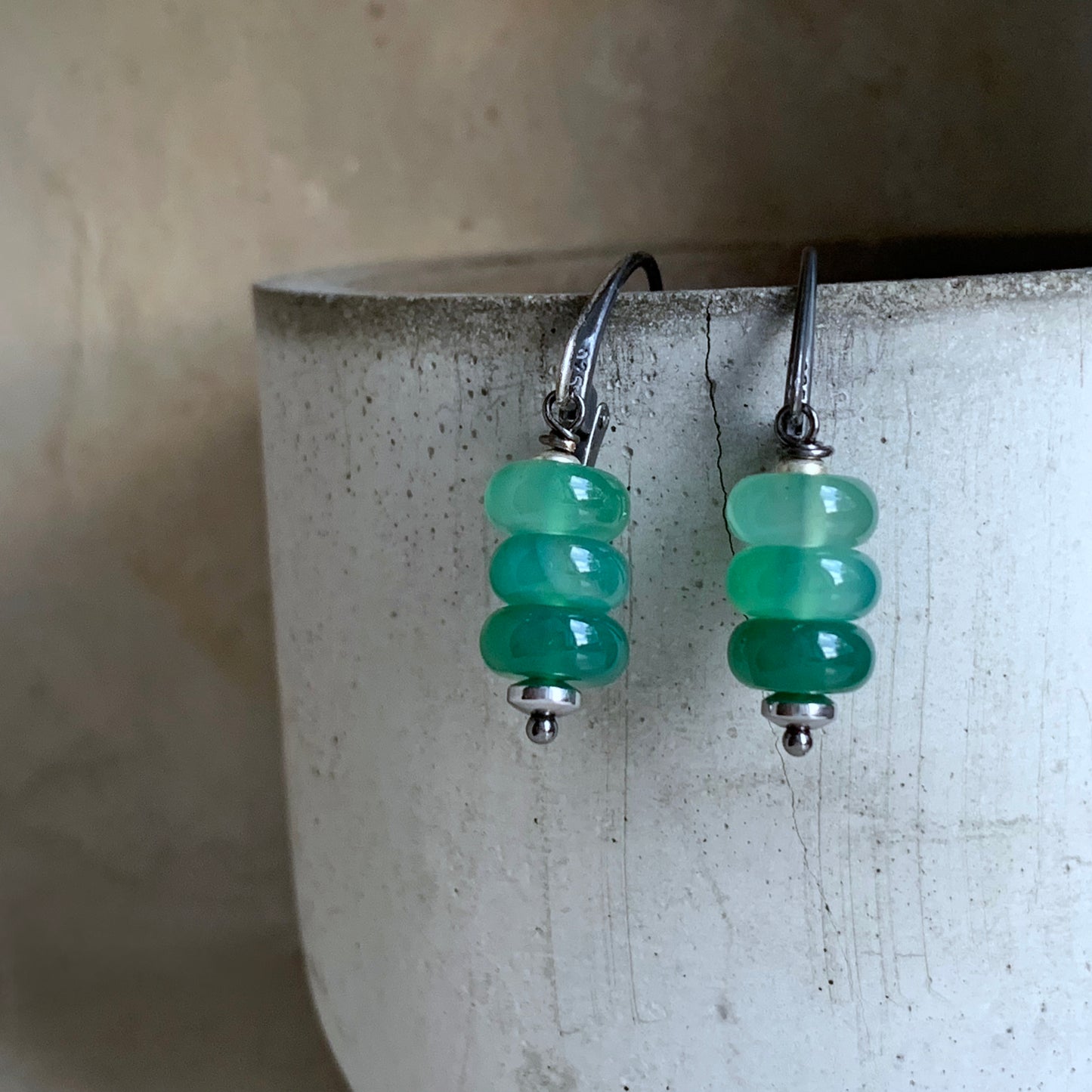 Green Agate Earrings 'Fairy-Tale Forest'