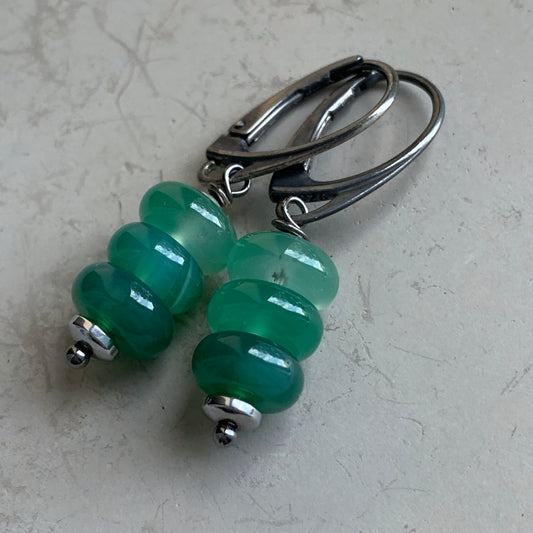 Green Agate Earrings 'Fairy-Tale Forest'