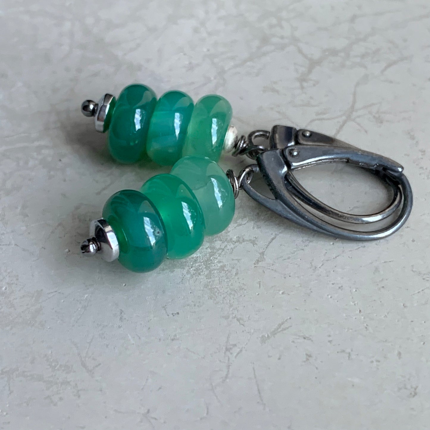 Green Agate Earrings 'Fairy-Tale Forest'