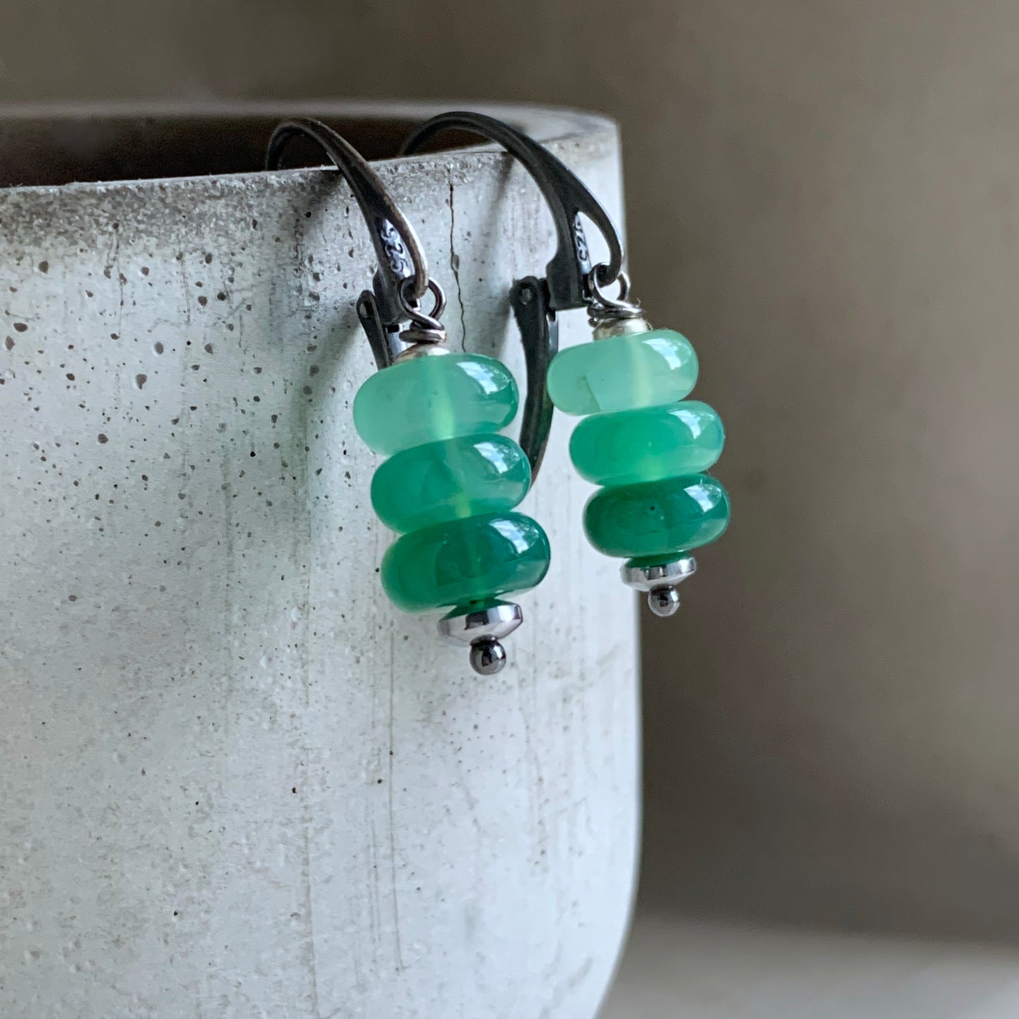 Green Agate Earrings 'Fairy-Tale Forest'