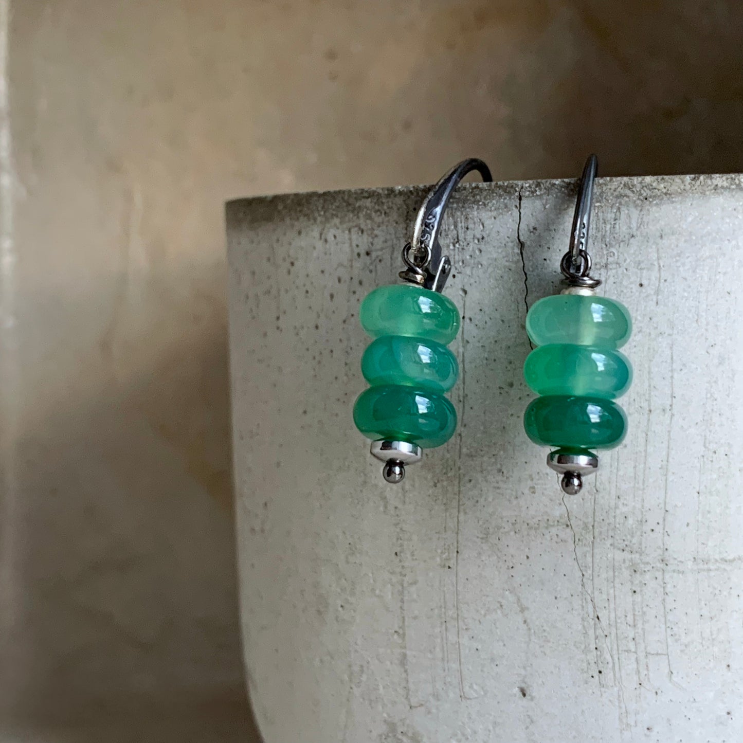Green Agate Earrings 'Fairy-Tale Forest'