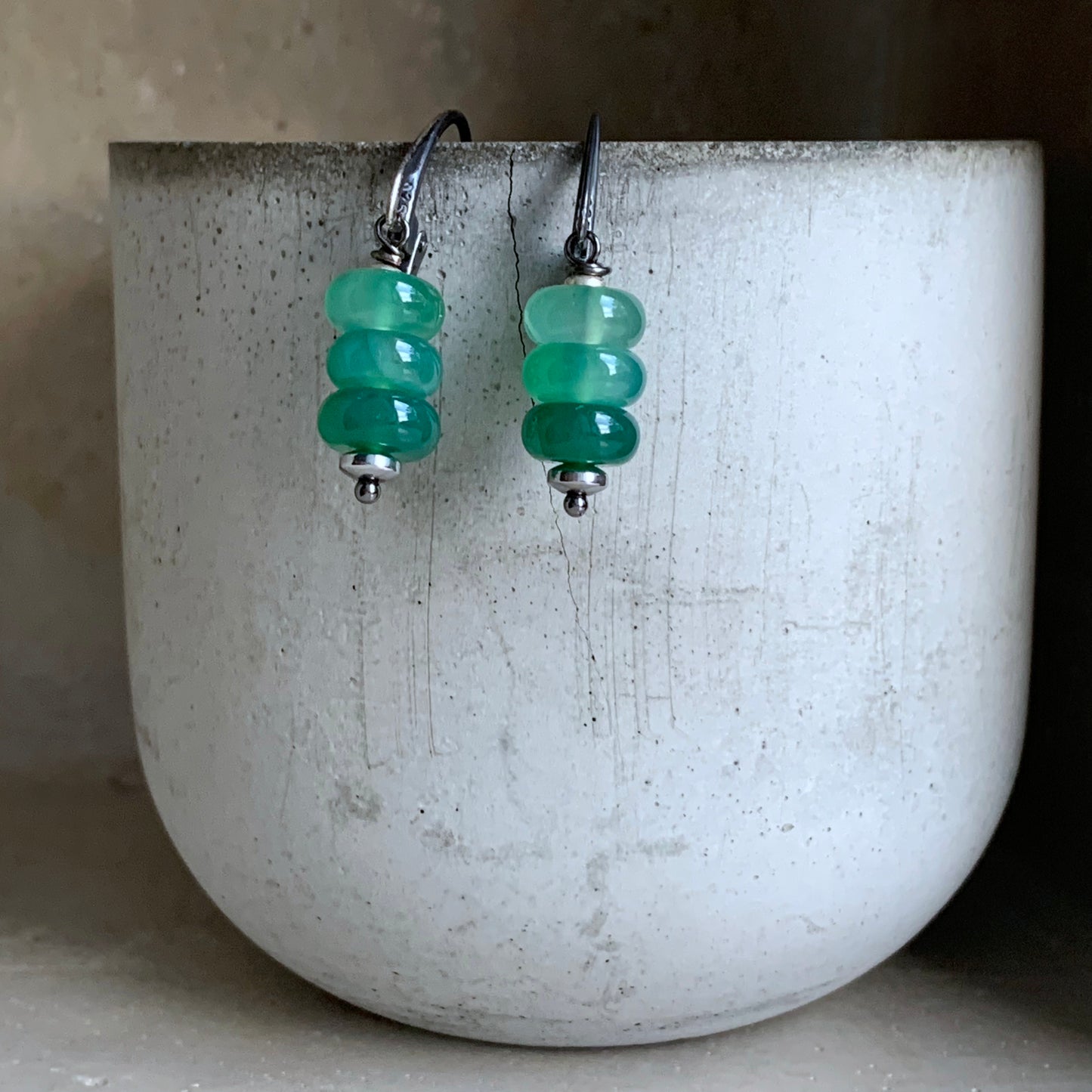 Green Agate Earrings 'Fairy-Tale Forest'