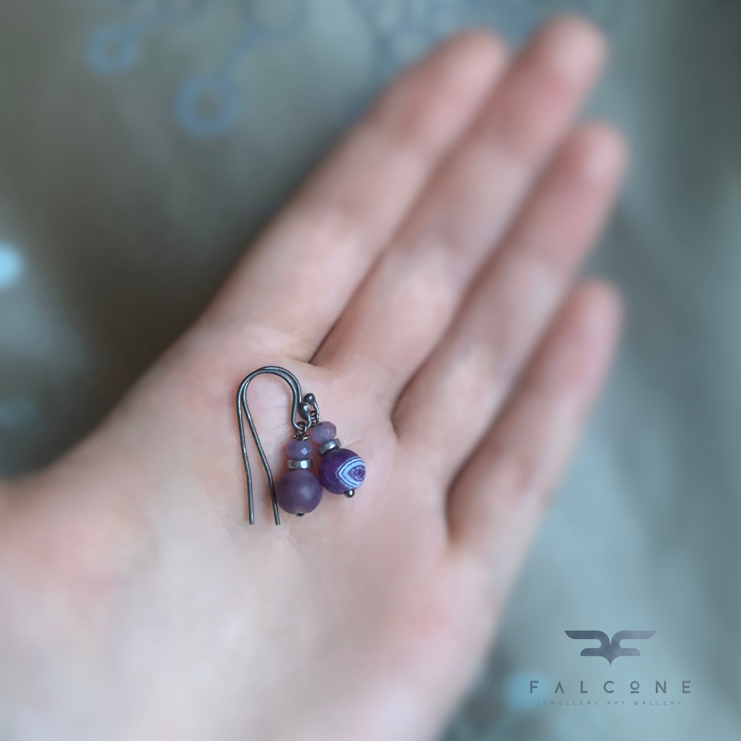 Sterling Silver Earrings with Gemstones 'Stormy Violets'