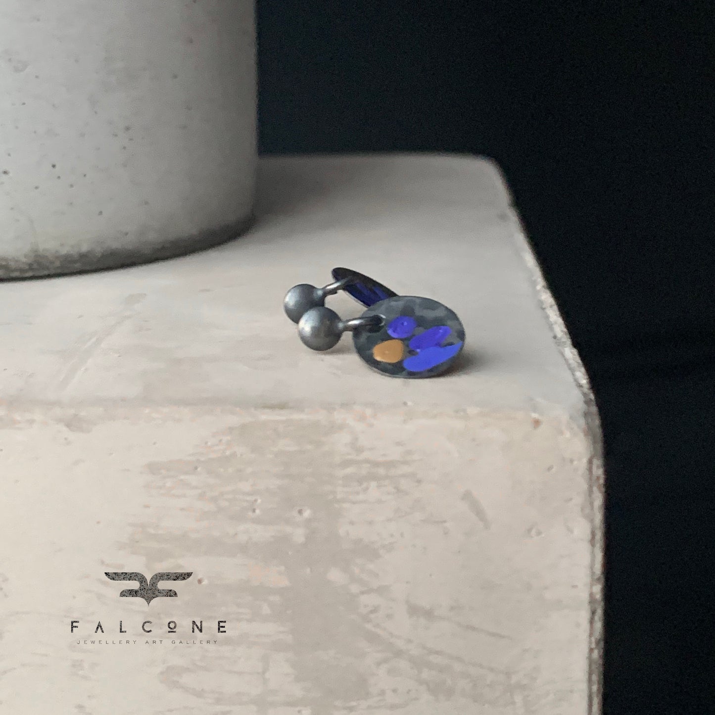 Pendientes de plata 'Mini Flores Silvestres - Violeta y Ocre'