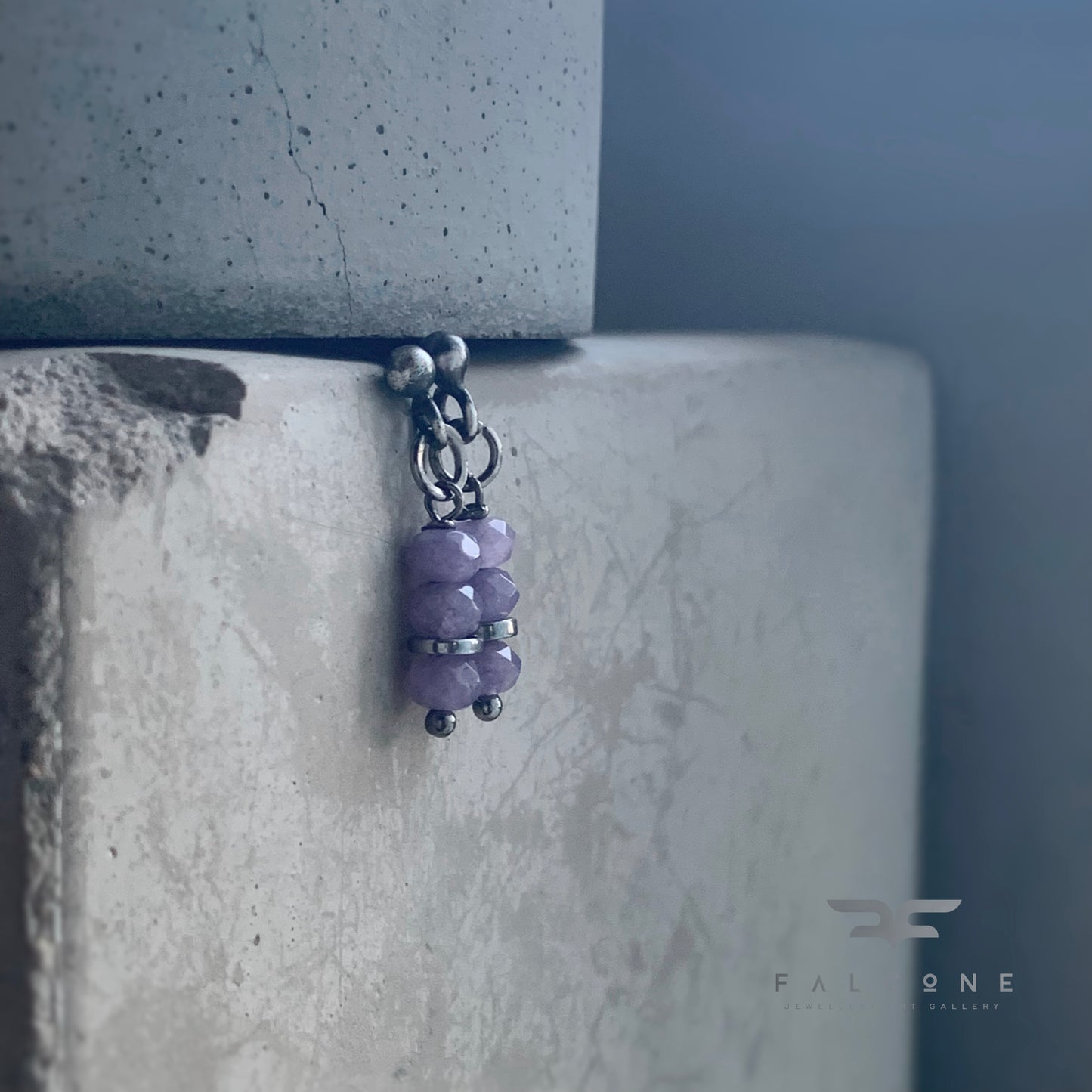 Pendientes de plata de ley y jadeíta 'Lavanda Provenzal'