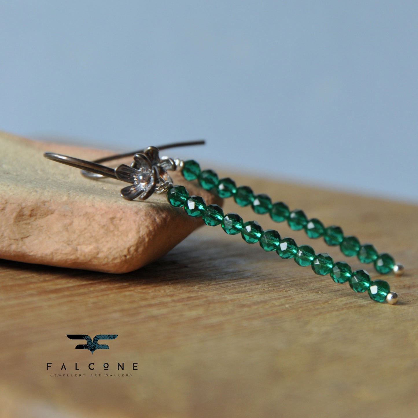 Earrings made of silver and faceted spinel beads 'Spinel Stalks'