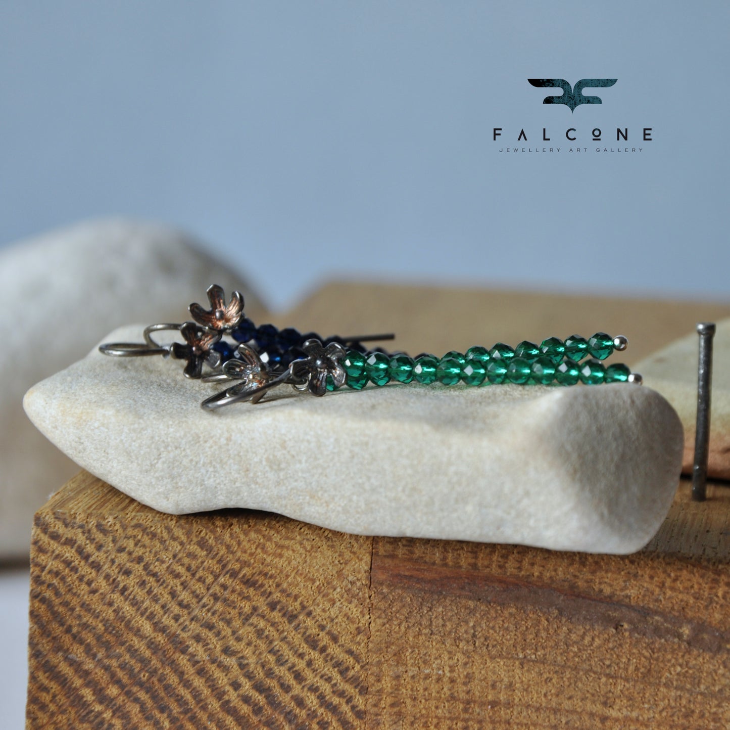 Earrings made of silver and faceted spinel beads 'Spinel Stalks'