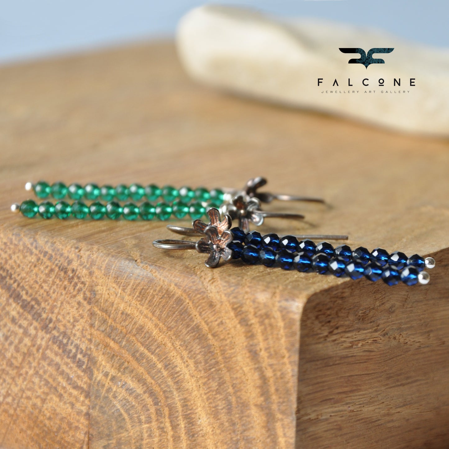 Earrings made of silver and faceted spinel beads 'Spinel Stalks'