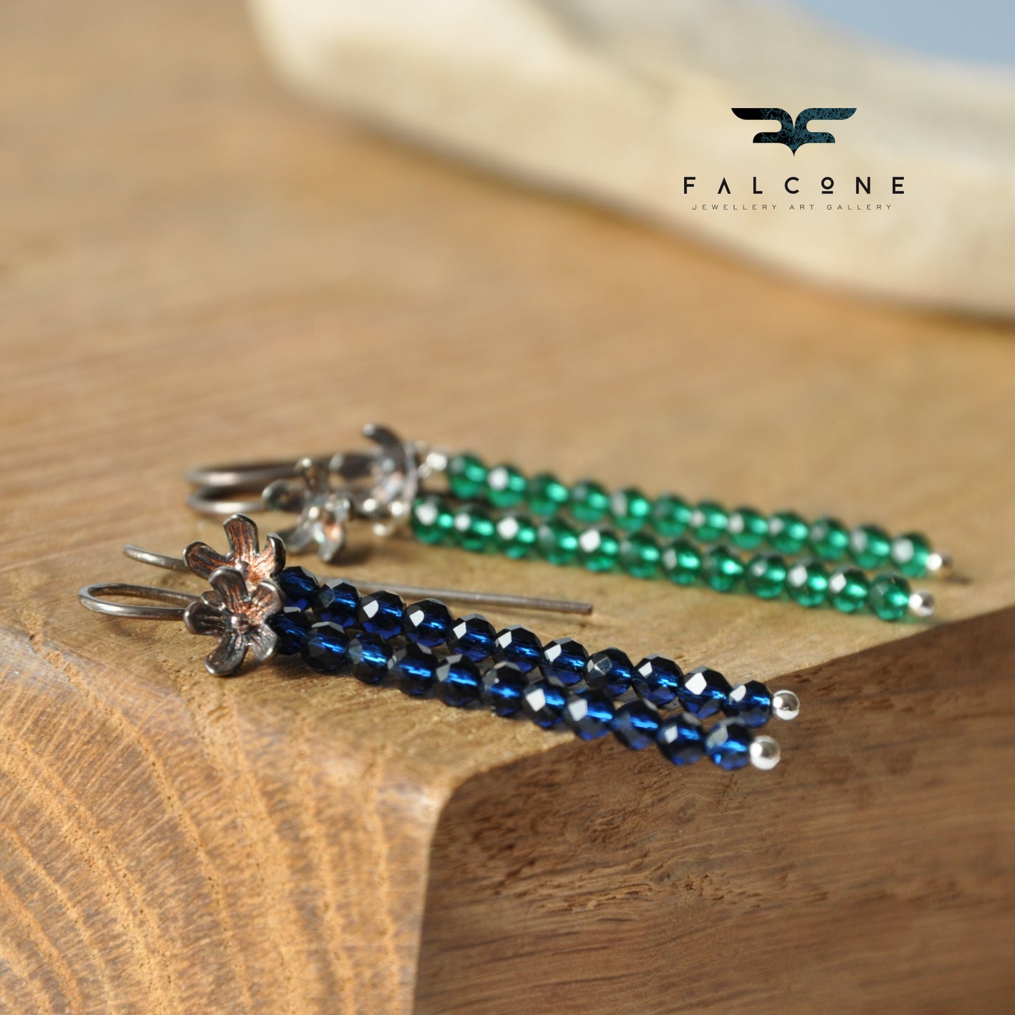 Earrings made of silver and faceted spinel beads 'Spinel Stalks'