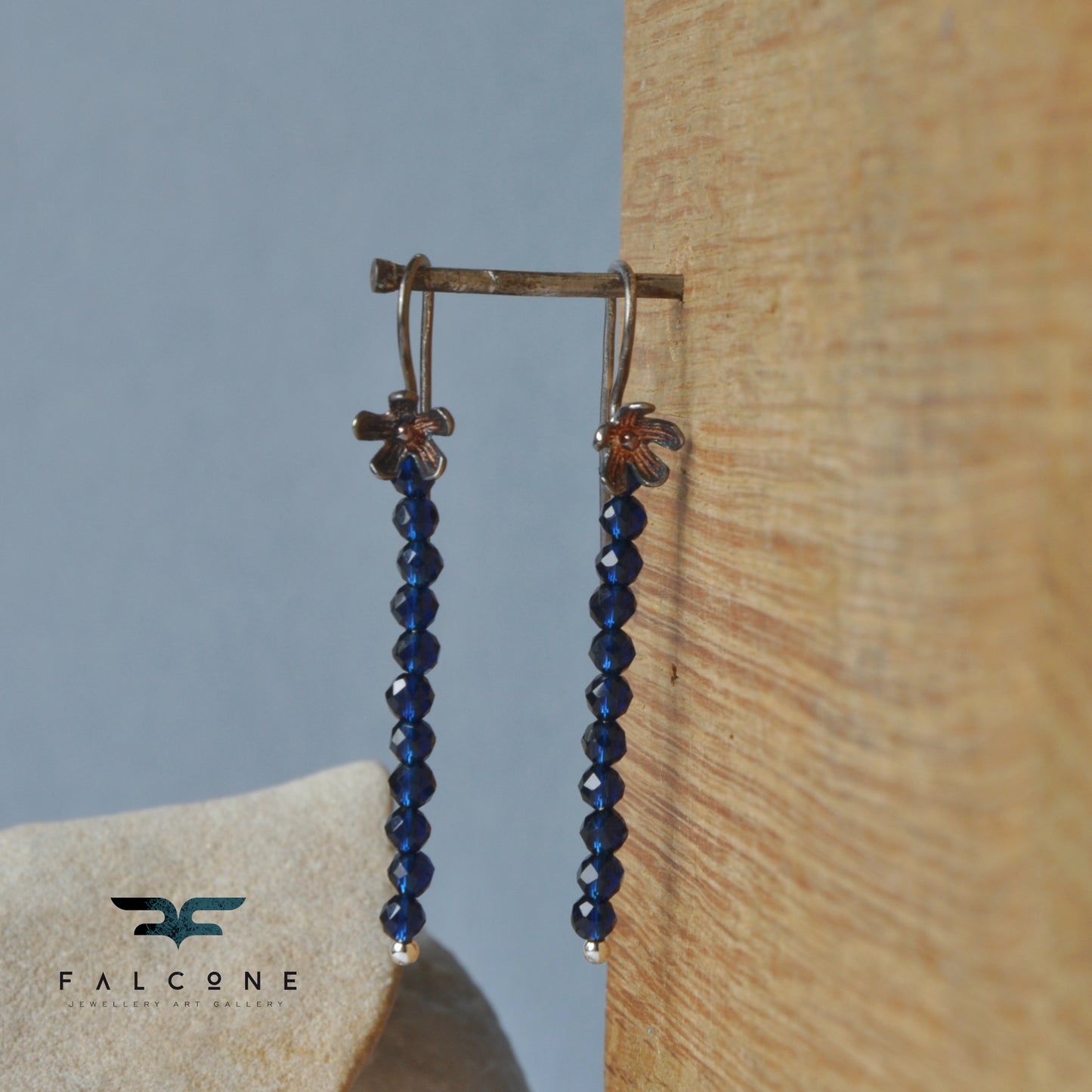 Earrings made of silver and faceted spinel beads 'Spinel Stalks'