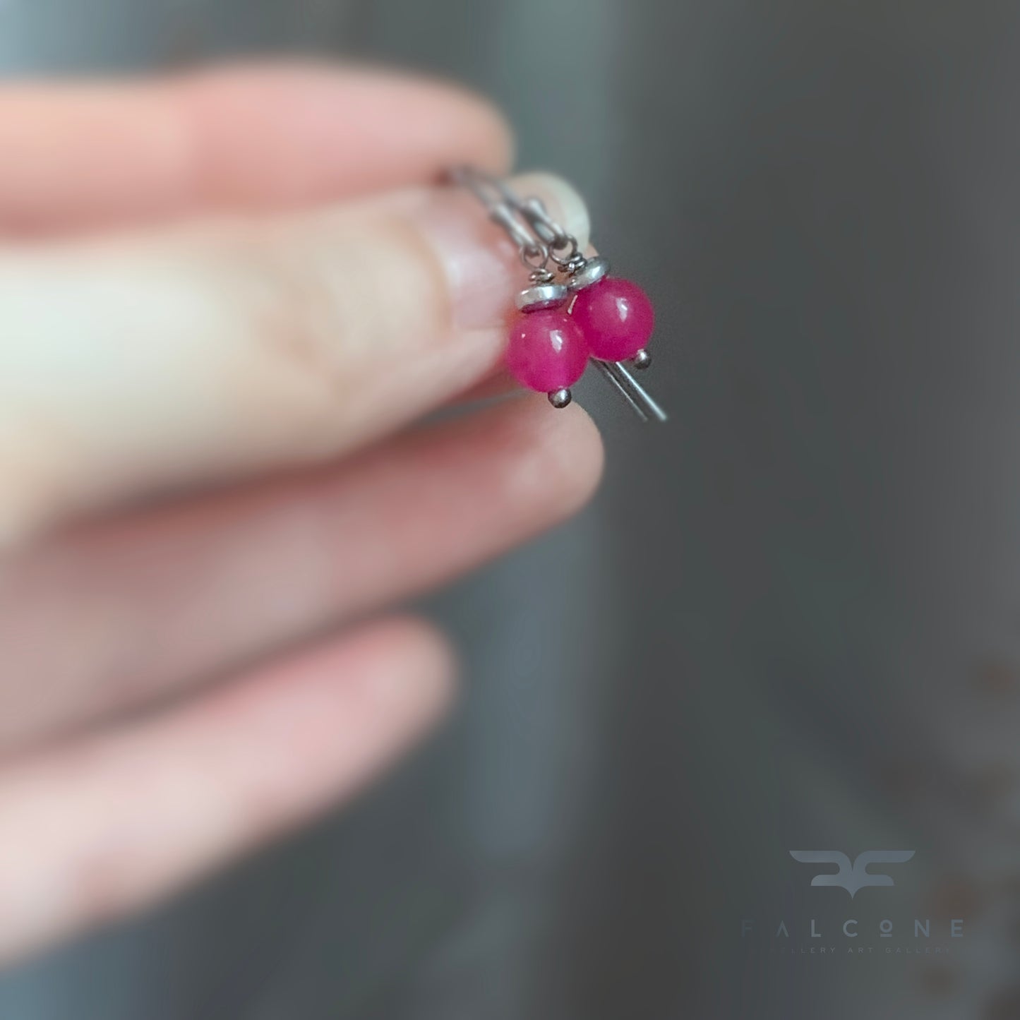 Sterling Silver Earrings with Agates 'Peonies in Stone'