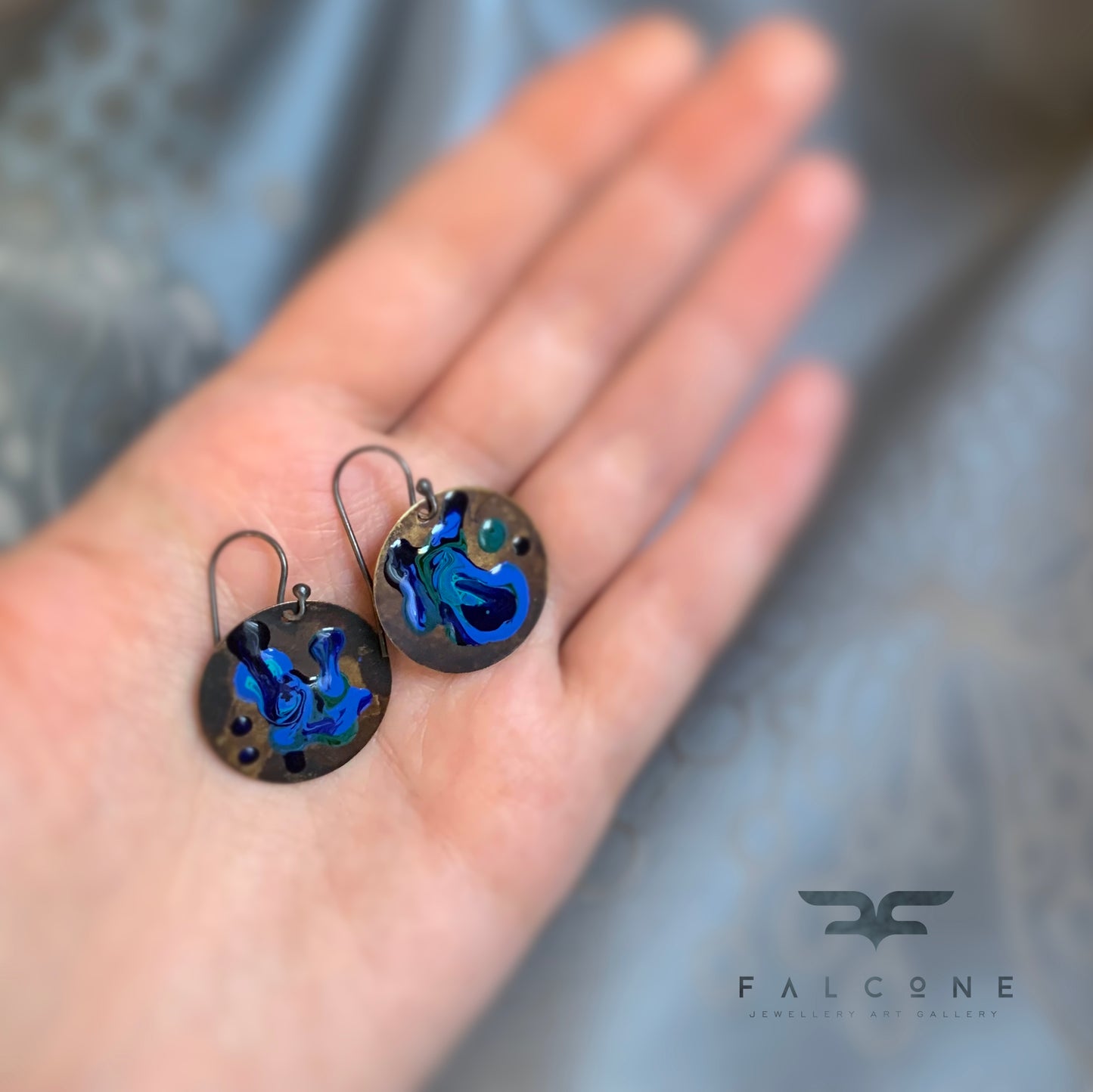 Brass and Silver Earrings 'Sea Creature – Hidden Moray Eel'