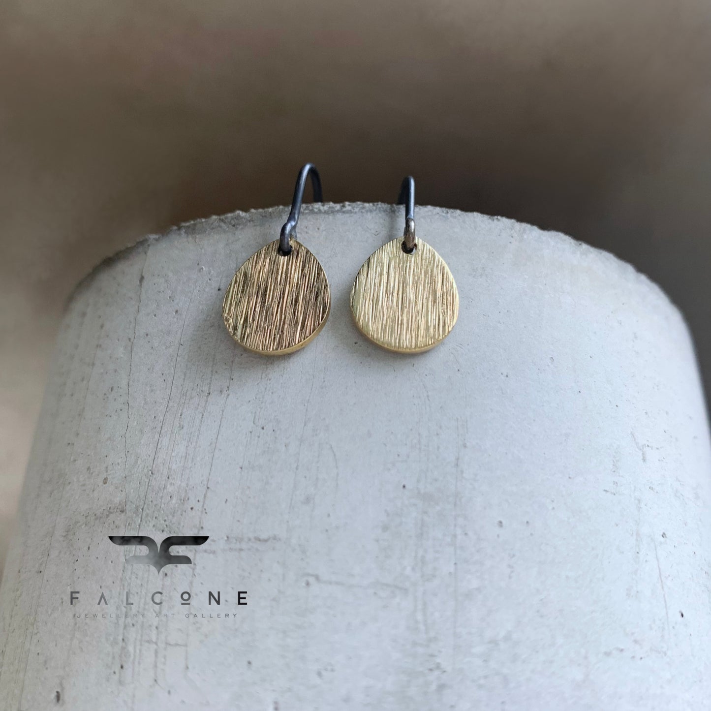 Earrings in brass and silver 'Midas Tears'