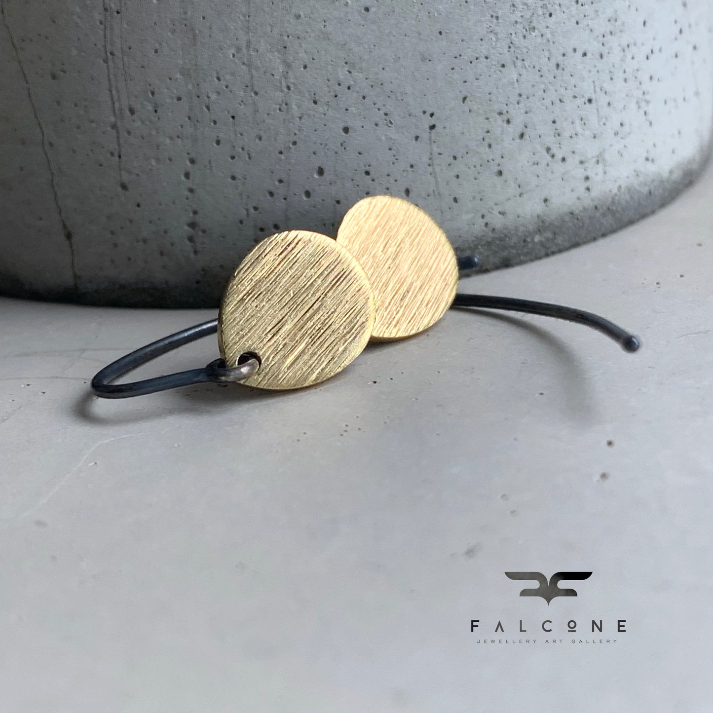 Earrings in brass and silver 'Midas Tears'