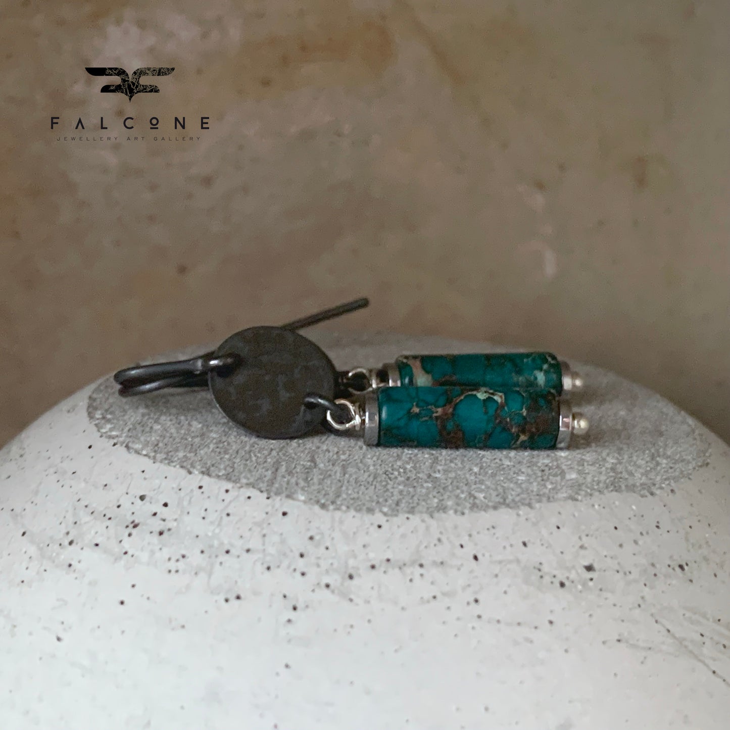 Silver earrings with imperial jasper 'Forest'