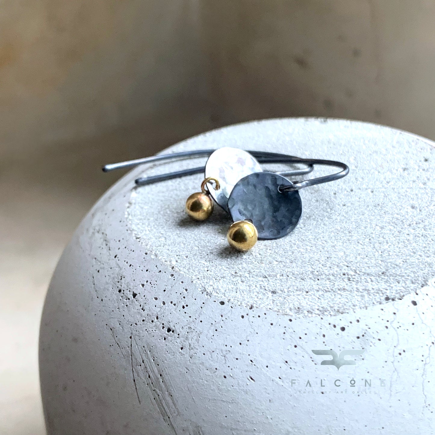 Pendientes de latón y plata 'Golden Brass Accent'