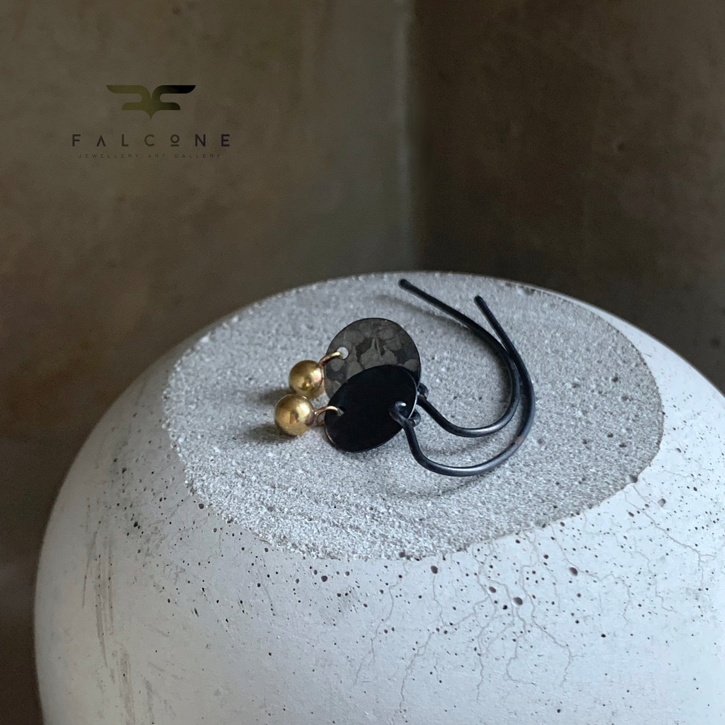 Pendientes de latón y plata 'Golden Brass Accent'