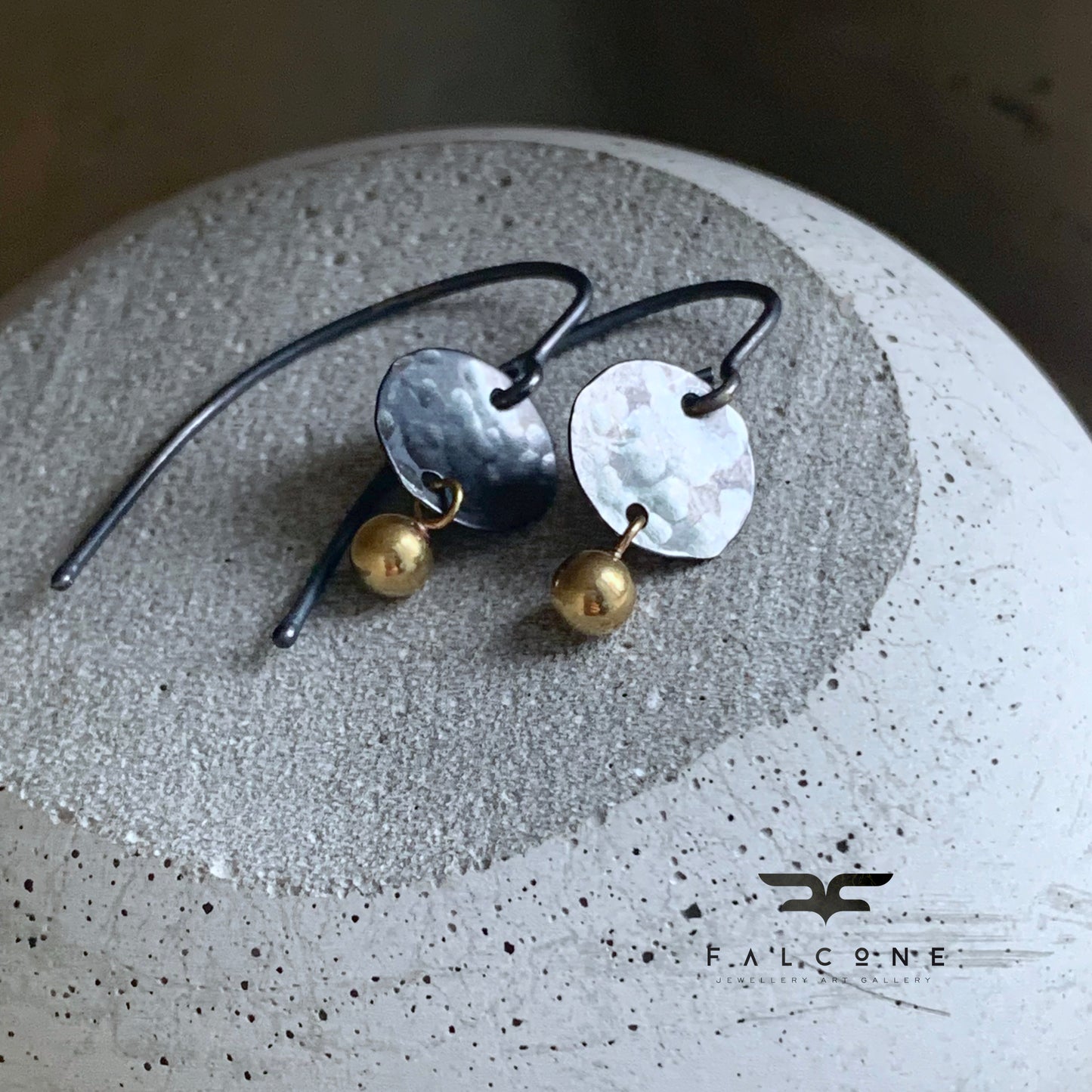 Pendientes de latón y plata 'Golden Brass Accent'
