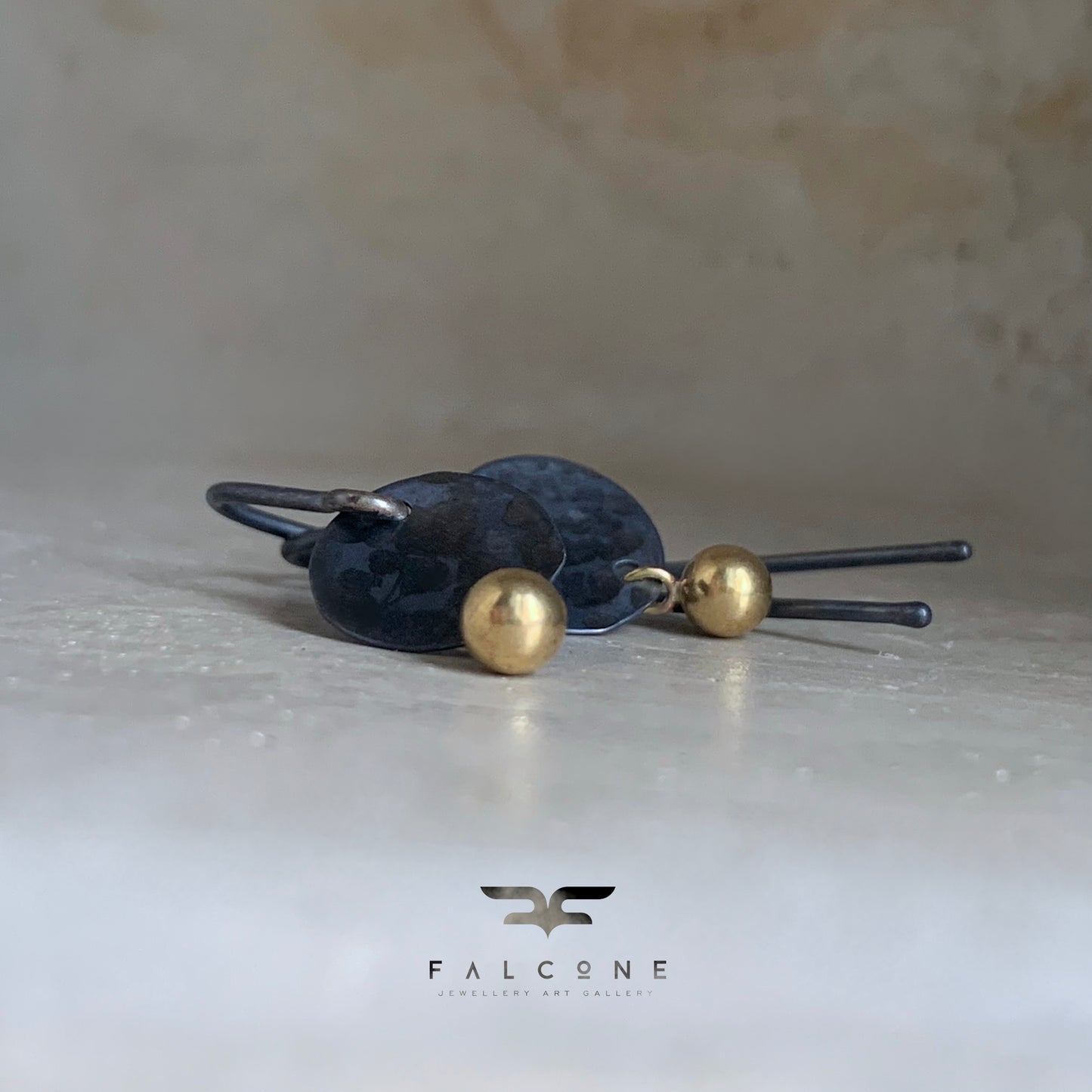 Pendientes de latón y plata 'Golden Brass Accent'