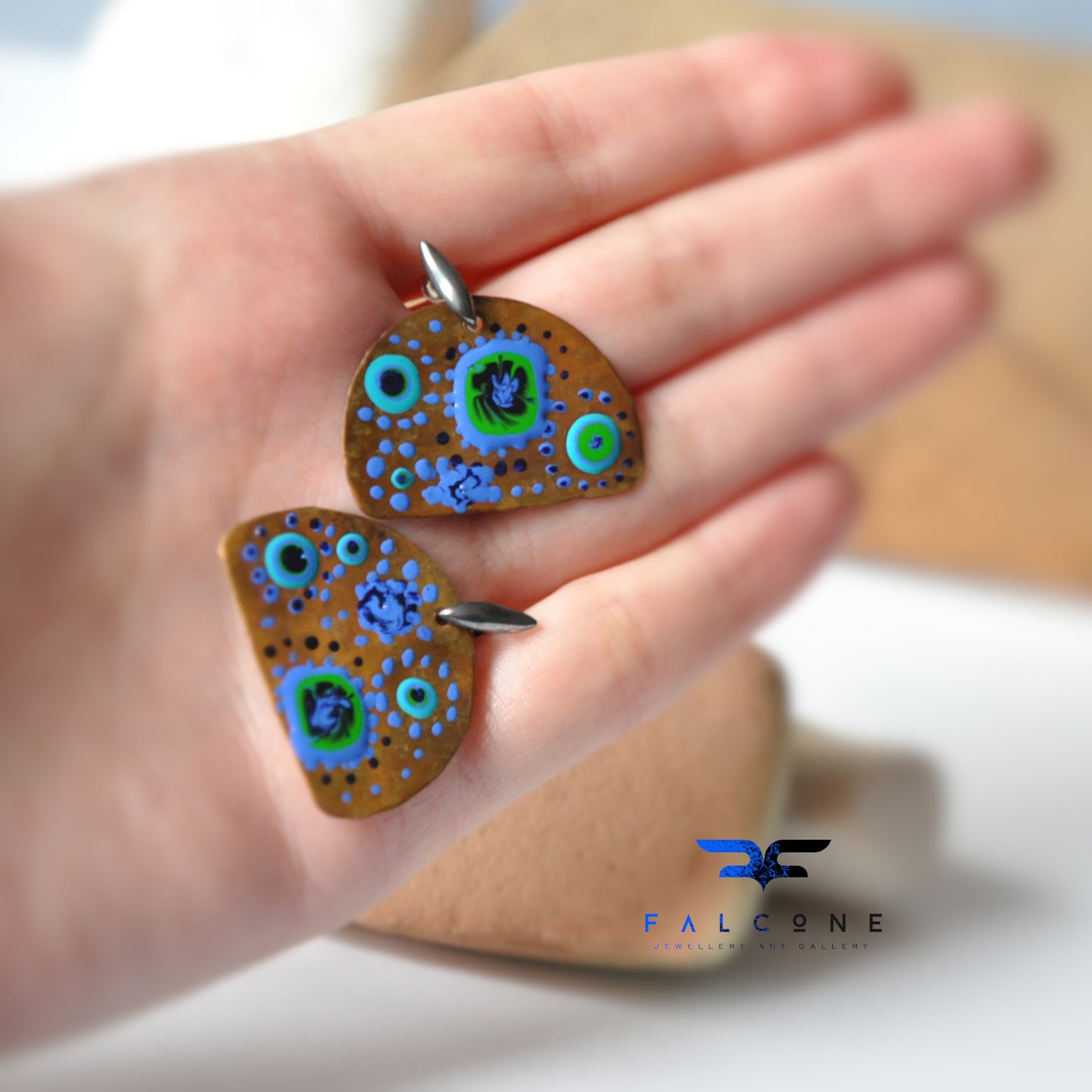 Pendientes de plata y latón 'Fairytale Land'