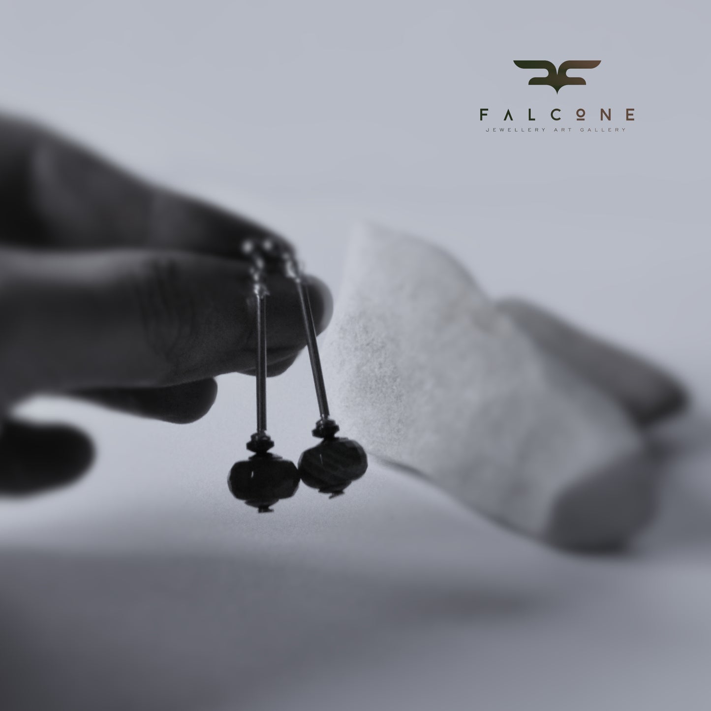 Silver stud earrings with agates 'Forest Tales'