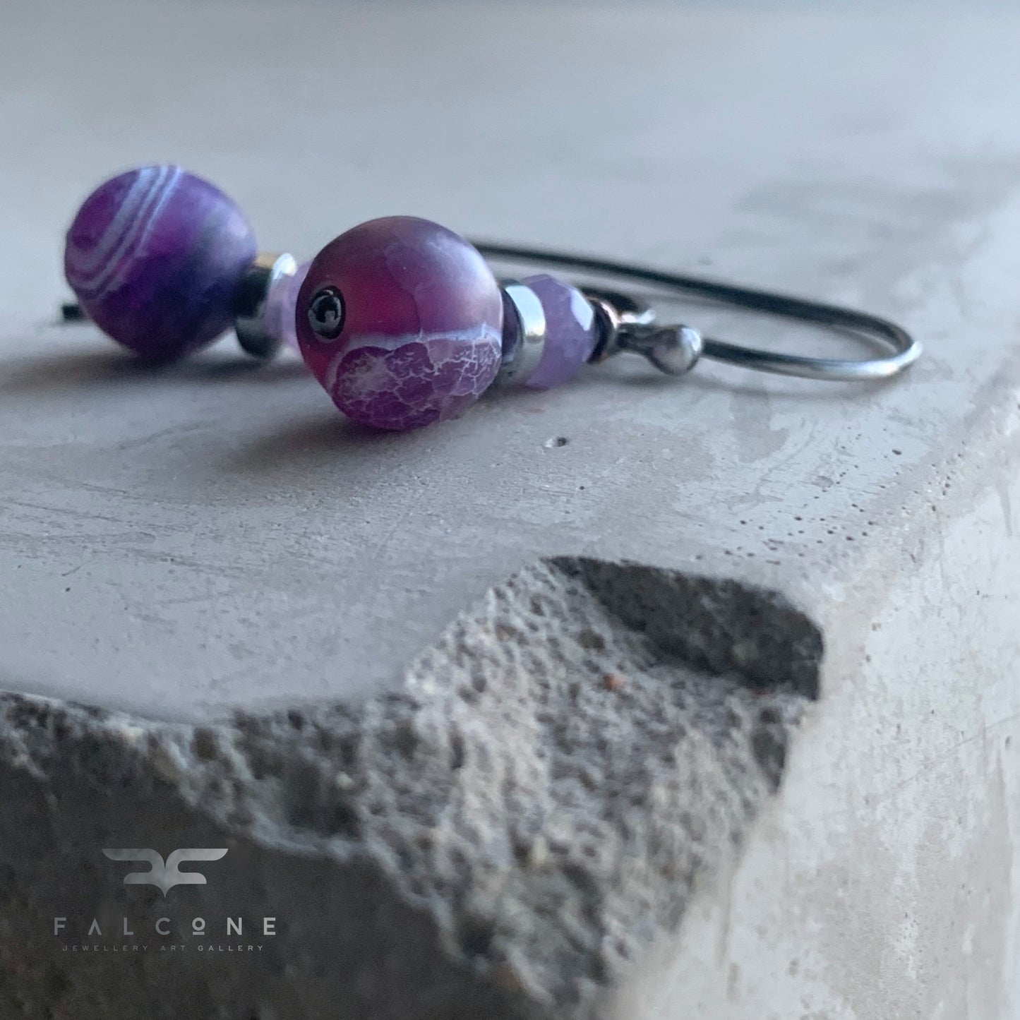 Sterling Silver Earrings with Gemstones 'Stormy Violets'