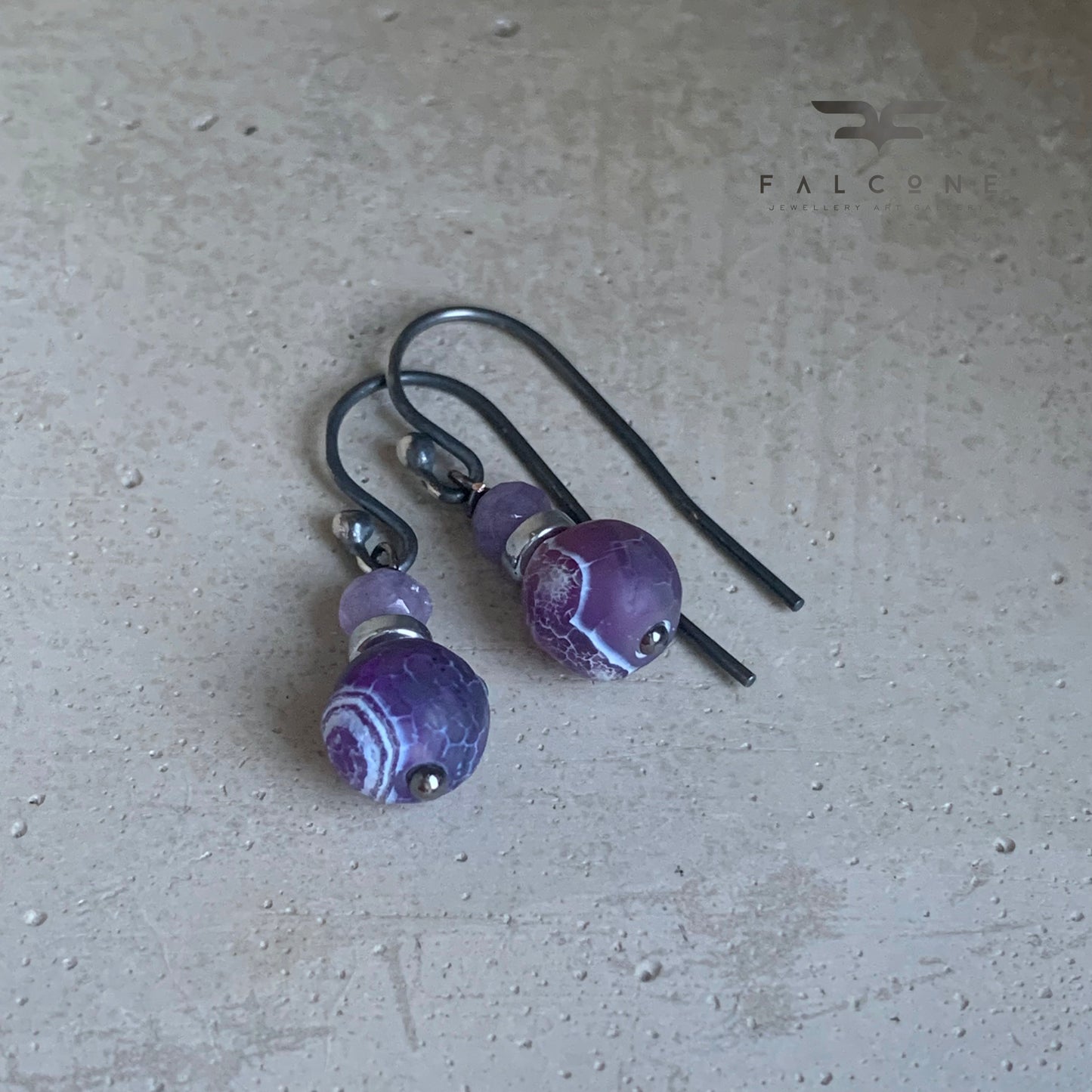 Sterling Silver Earrings with Gemstones 'Stormy Violets'