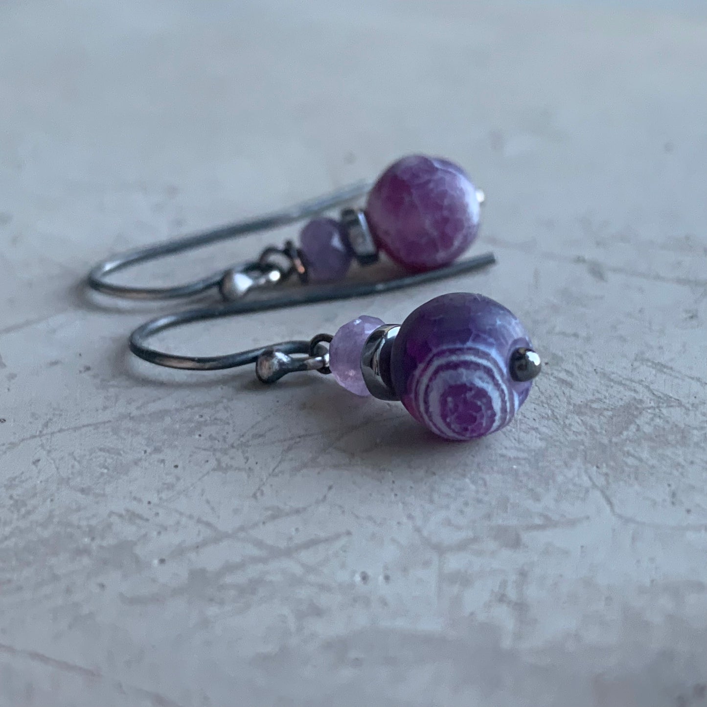 Sterling Silver Earrings with Gemstones 'Stormy Violets'