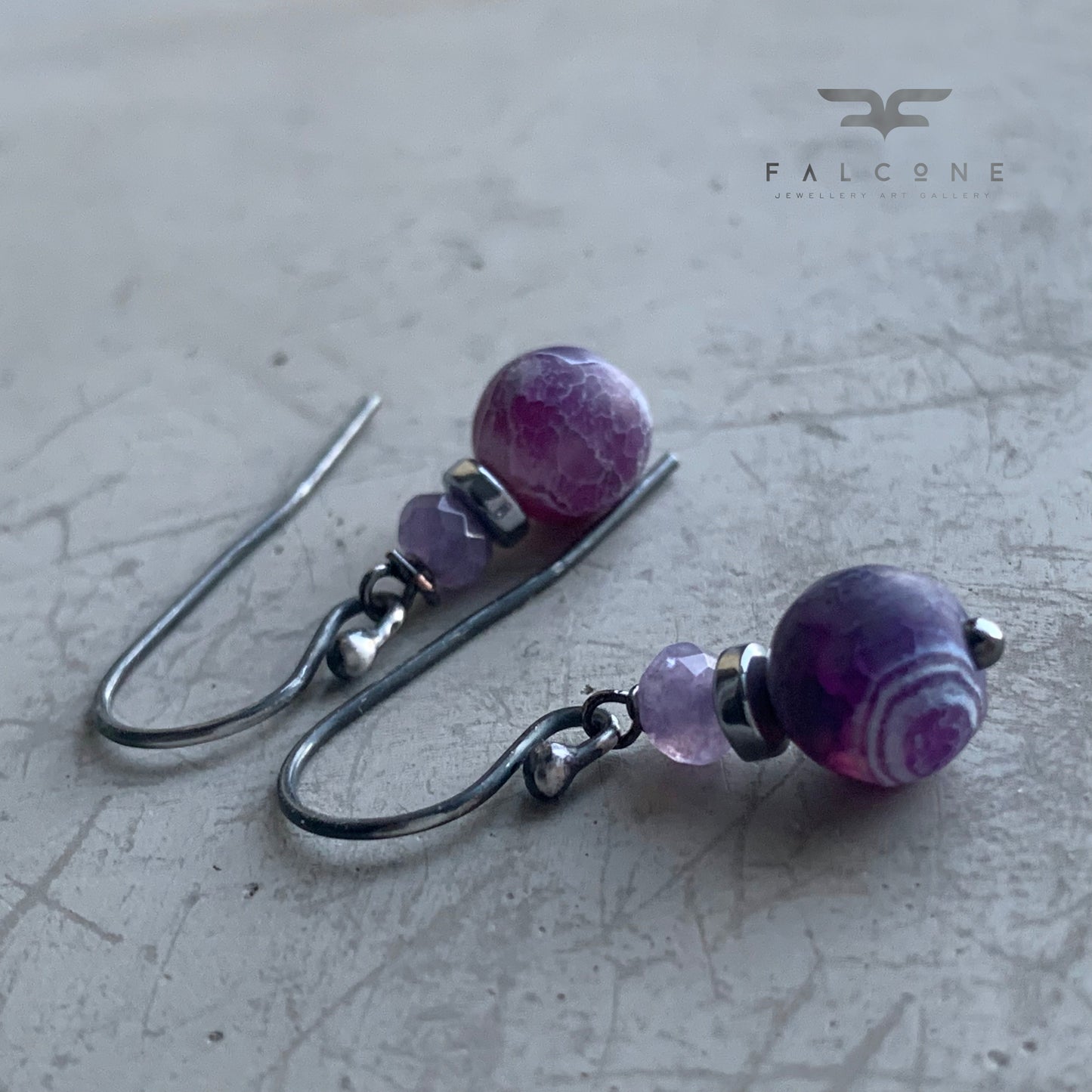 Sterling Silver Earrings with Gemstones 'Stormy Violets'